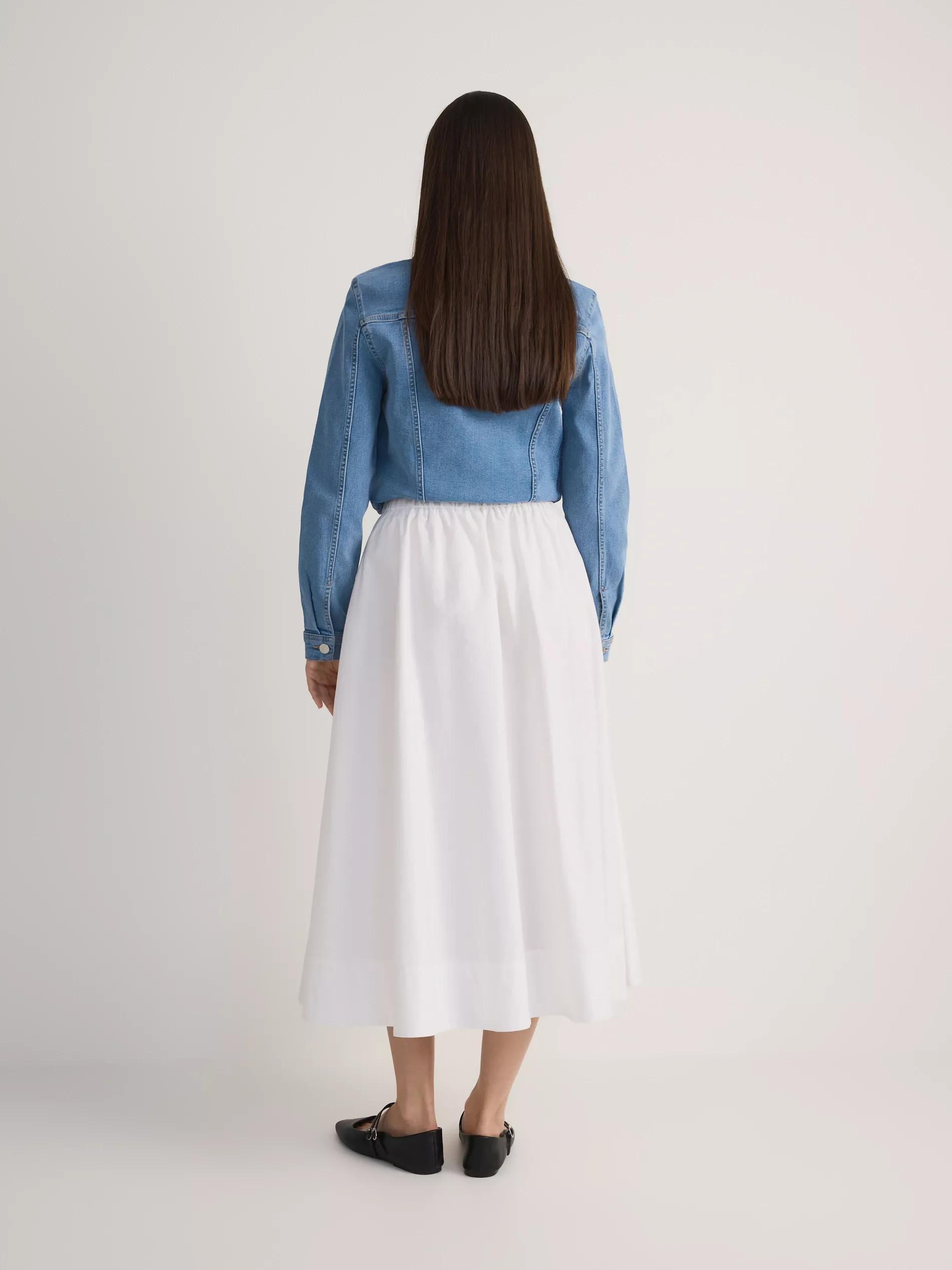 White Flared Skirt With Pockets, , large image number 3