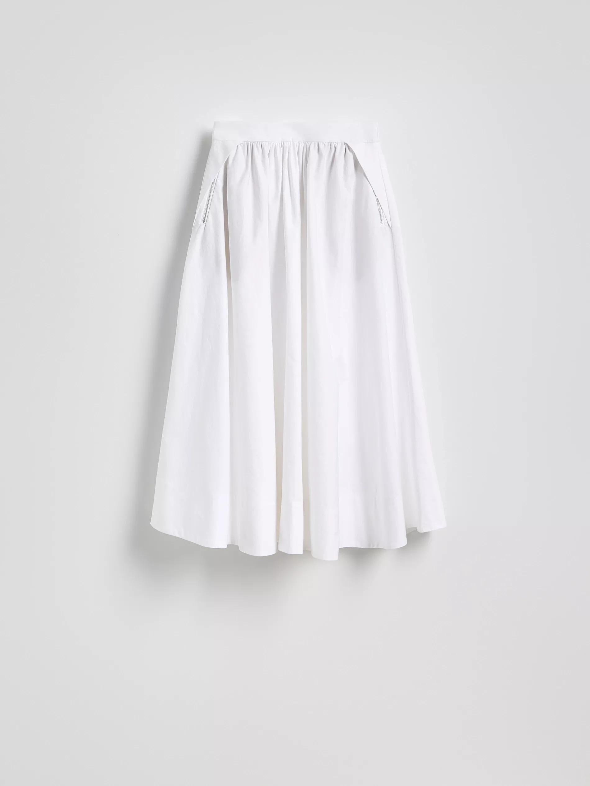 White Flared Skirt With Pockets, , large image number 4