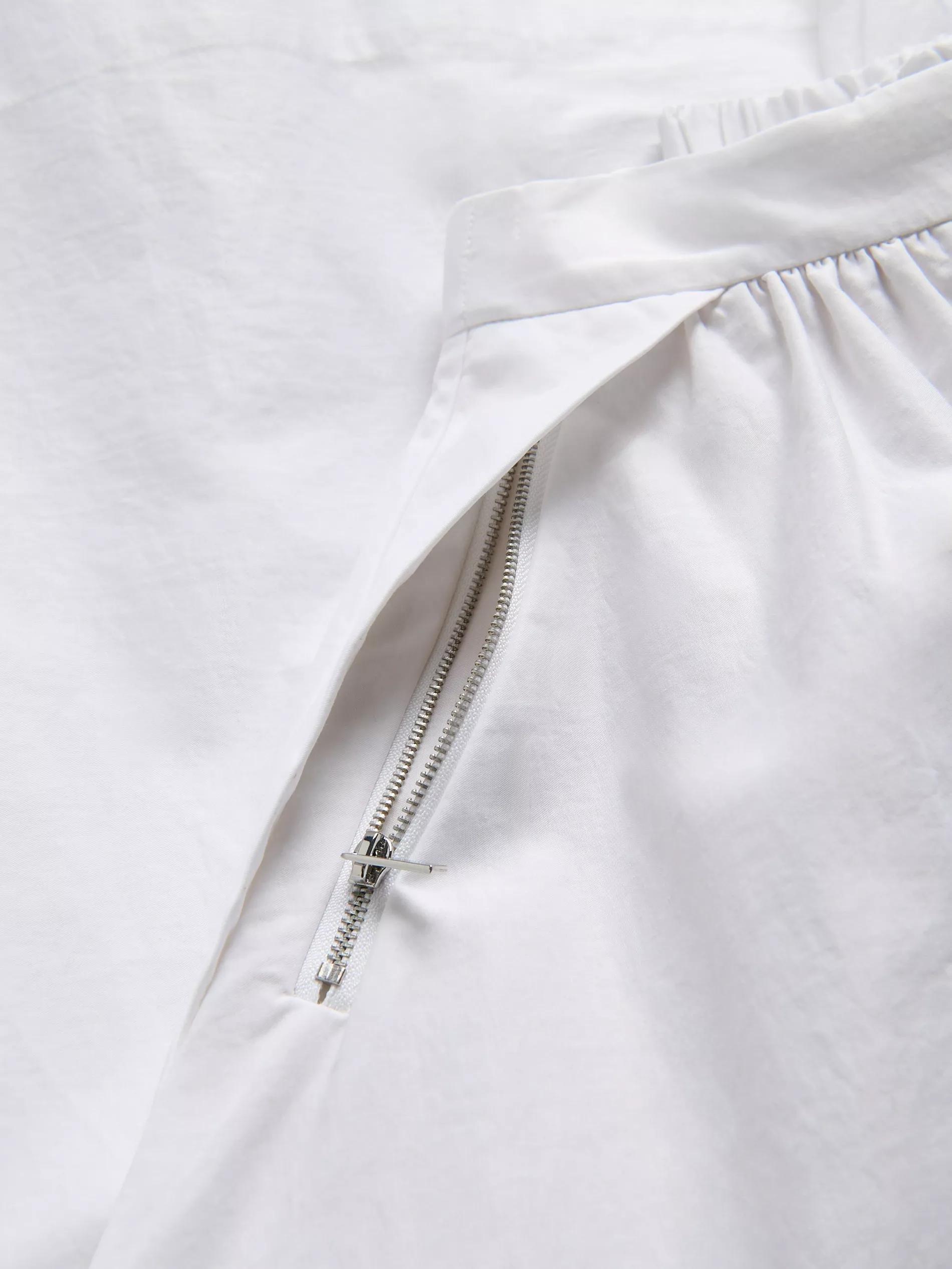 White Flared Skirt With Pockets, , large image number 5