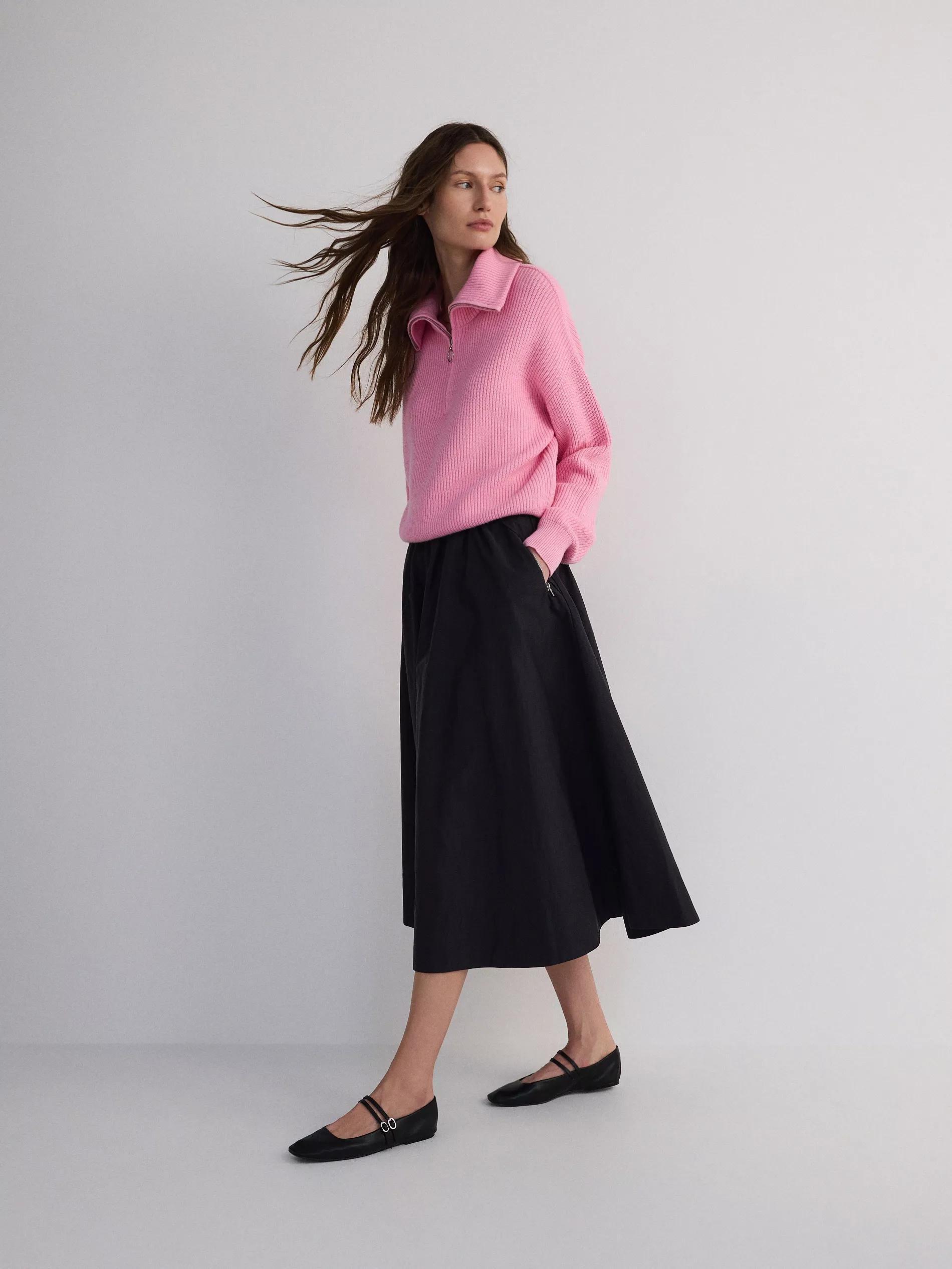 BLACK Flared skirt with pockets, , large image number 2