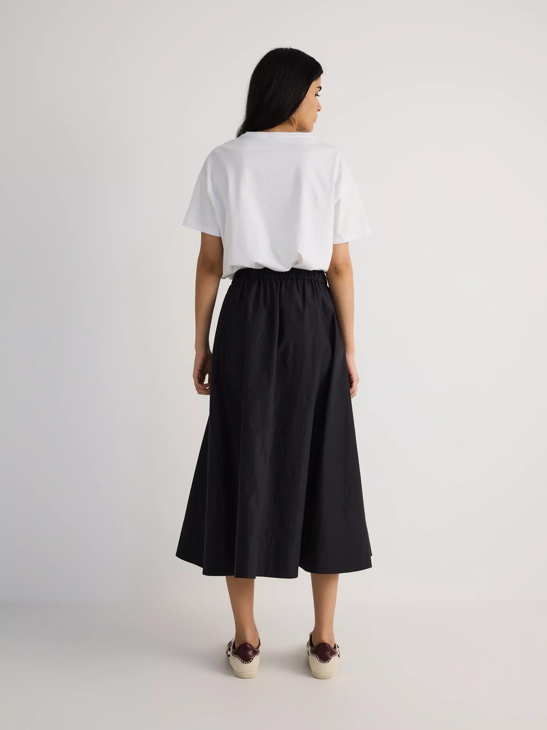 Black Flared Skirt With Pockets, , large image number 4