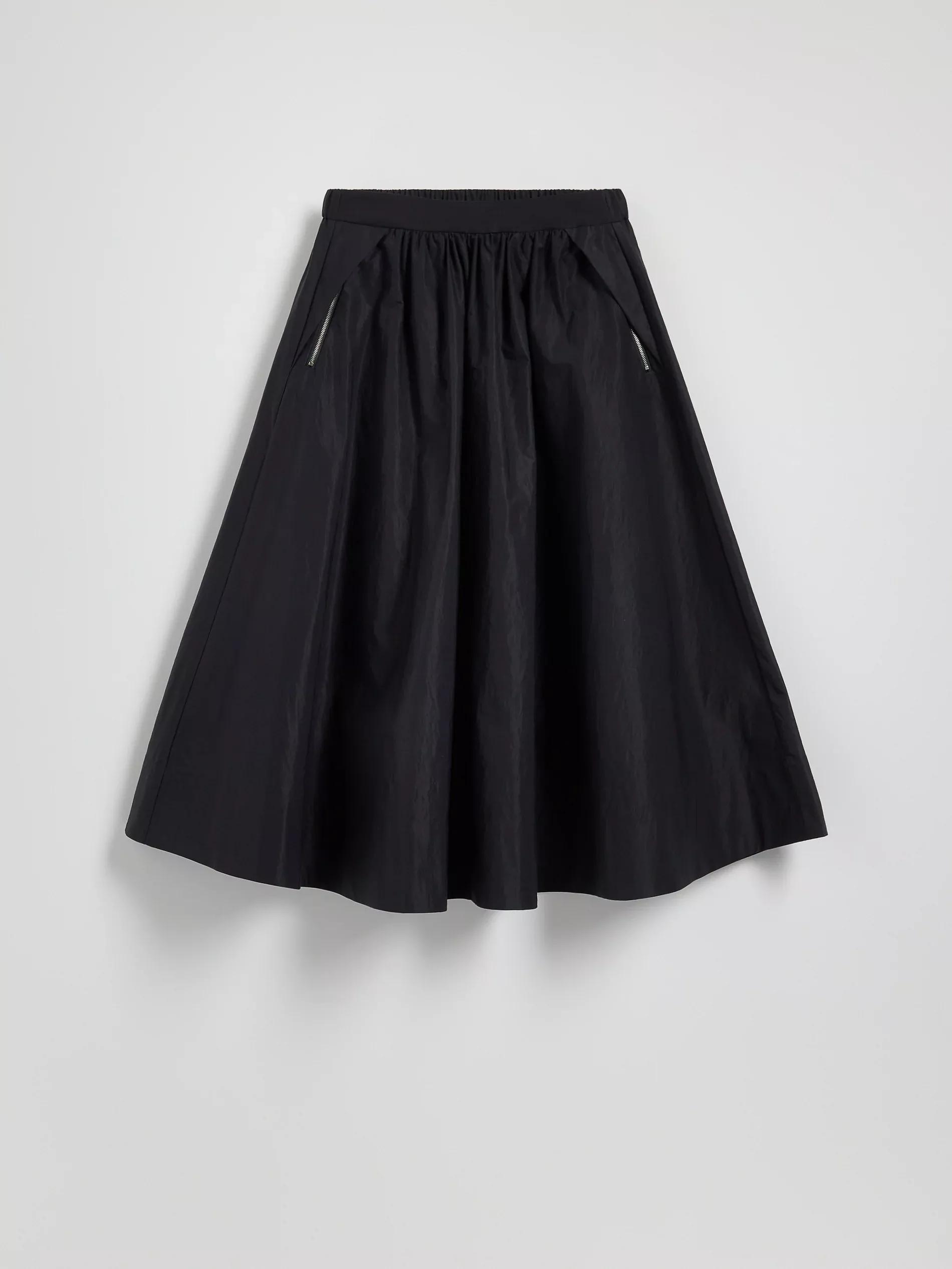 Black Flared Skirt With Pockets, , large image number 5