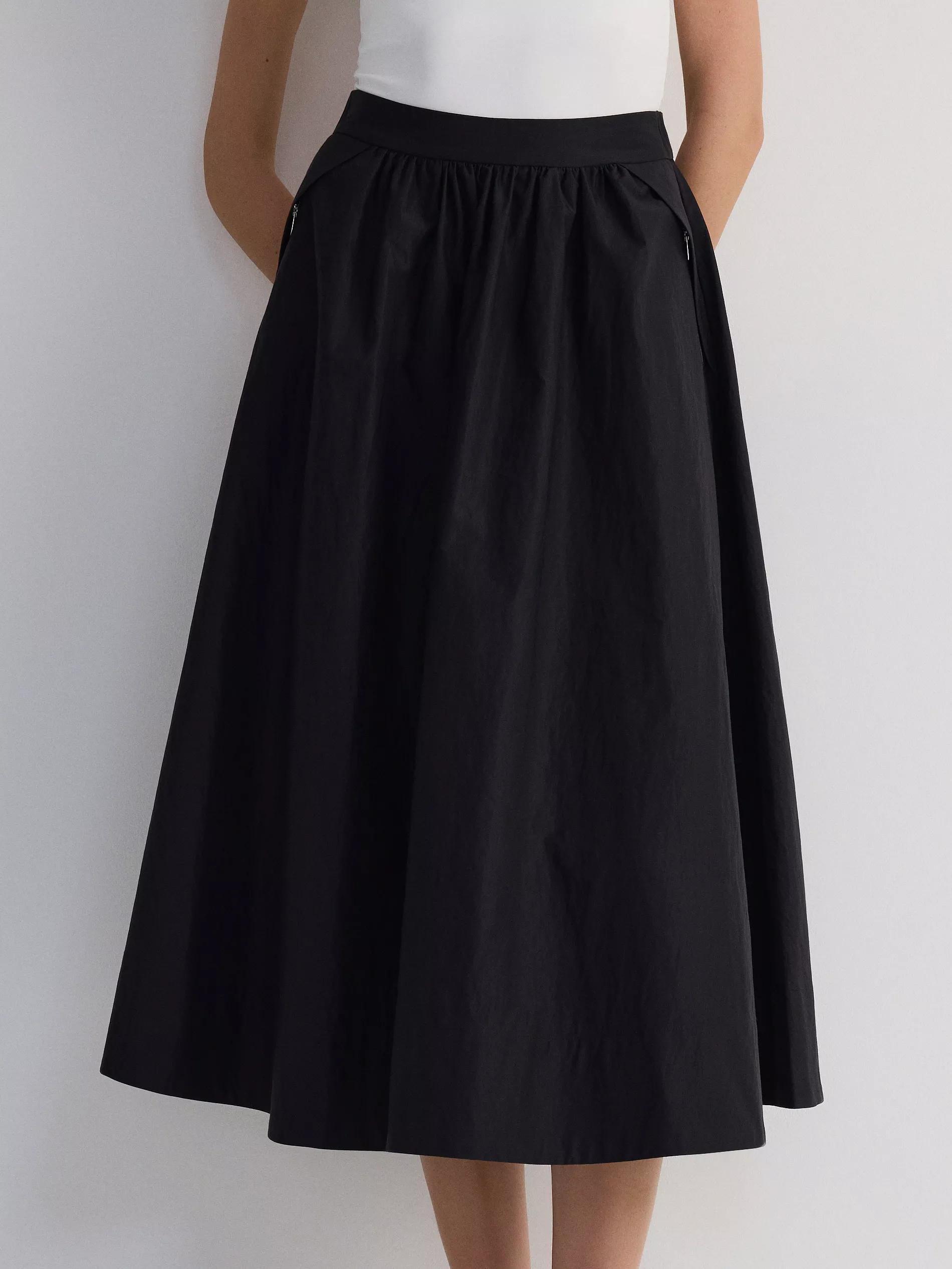 BLACK Flared skirt with pockets, , large image number 5