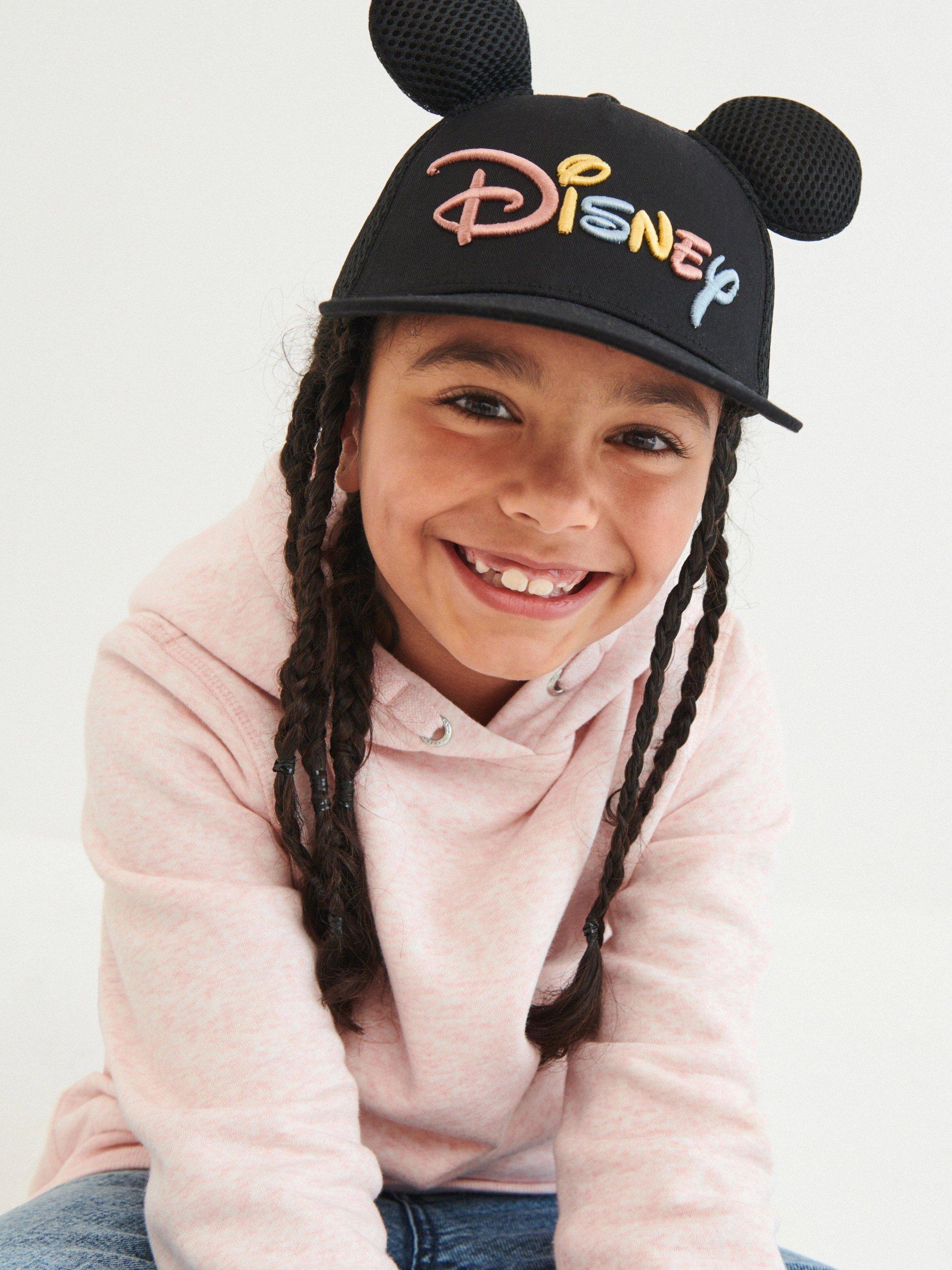 Black Disney Cap With Ears, Kids Girl, , large image number 0
