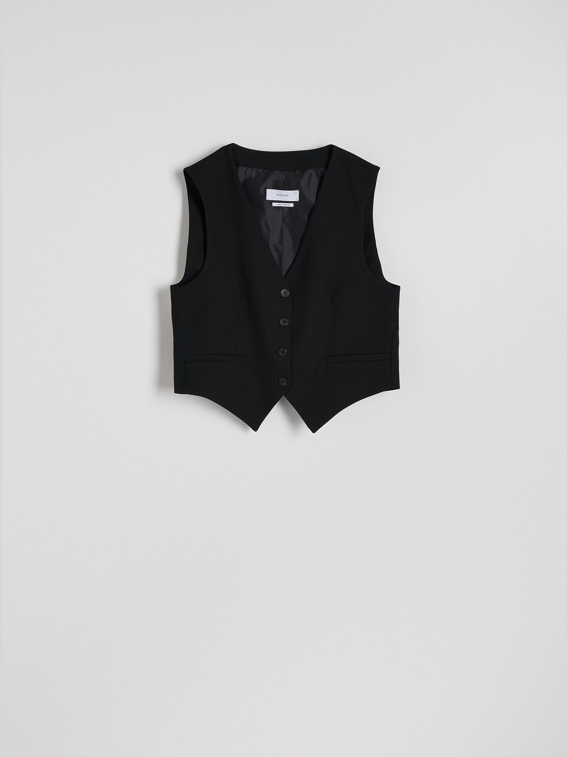 Black Viscose Blend Vest, , large image number 9