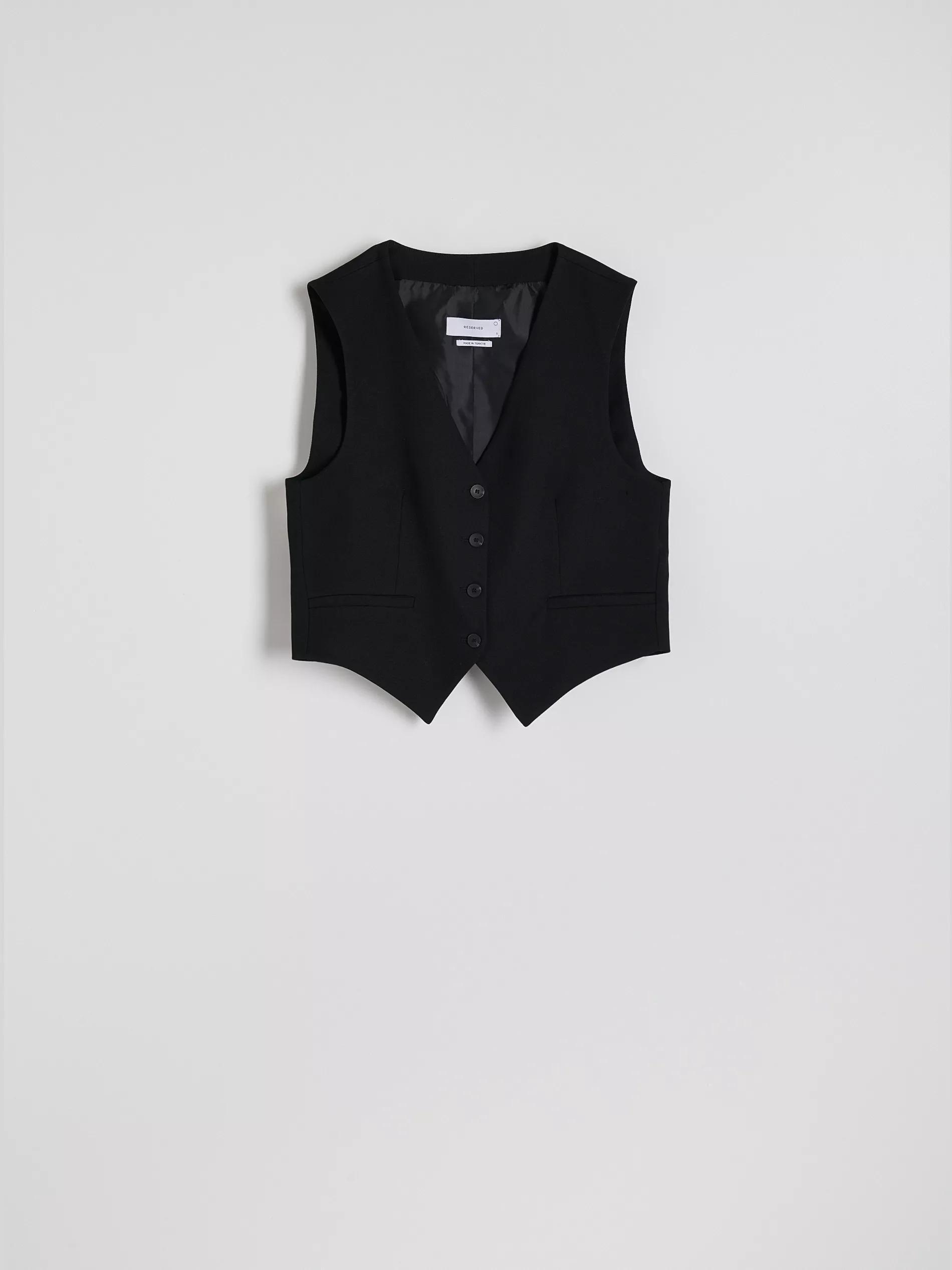 Black Viscose Blend Vest, , large image number 10