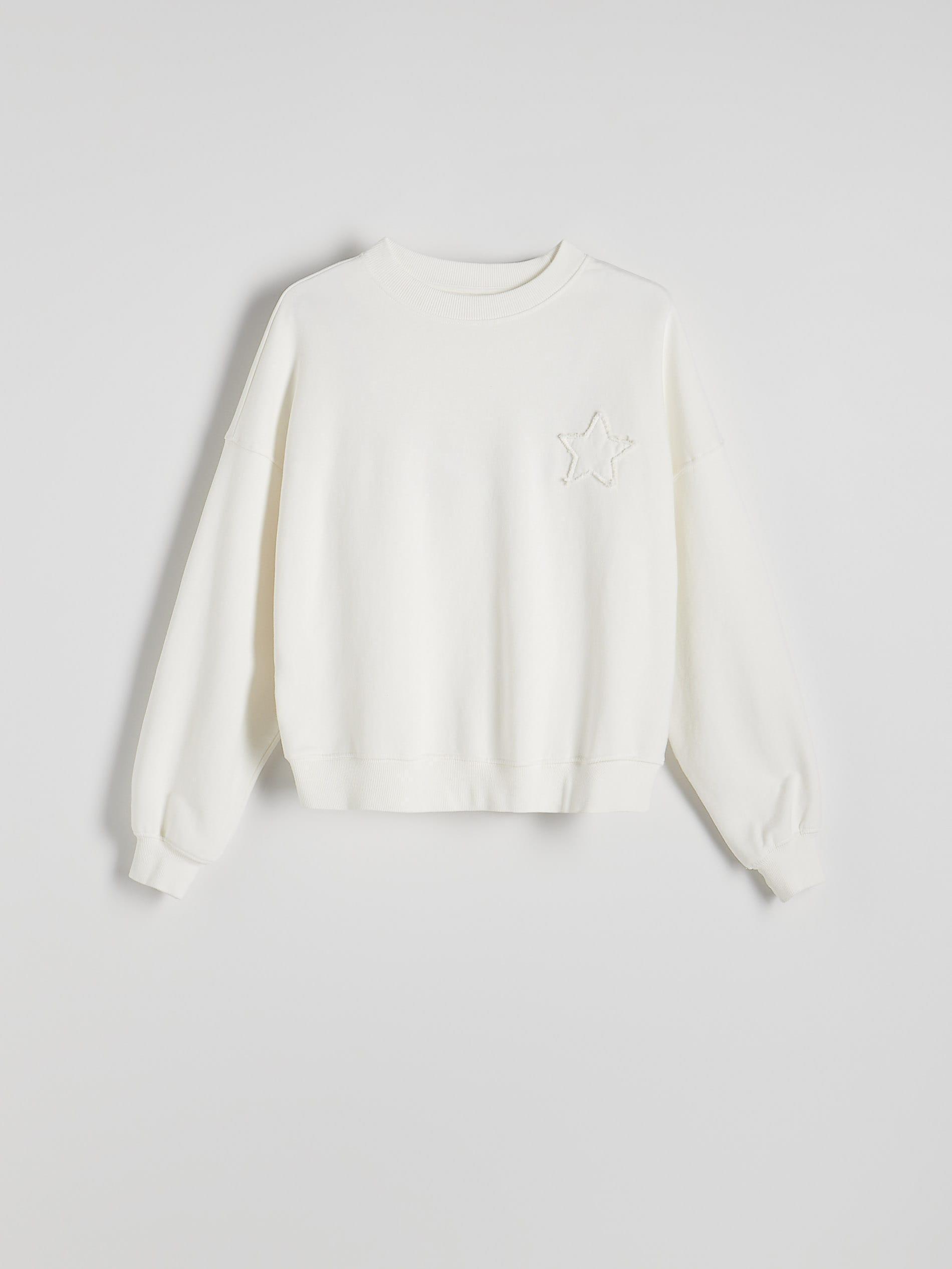 Cream Star Detailed Jogging Sweater, , large image number 5