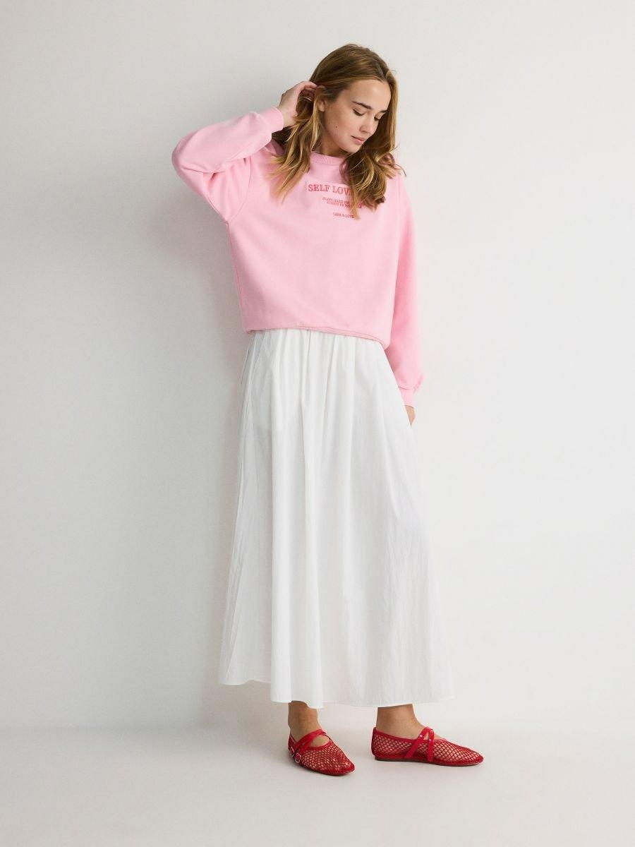 Pink Cotton Sweatshirt With Embroidery, , large image number 0
