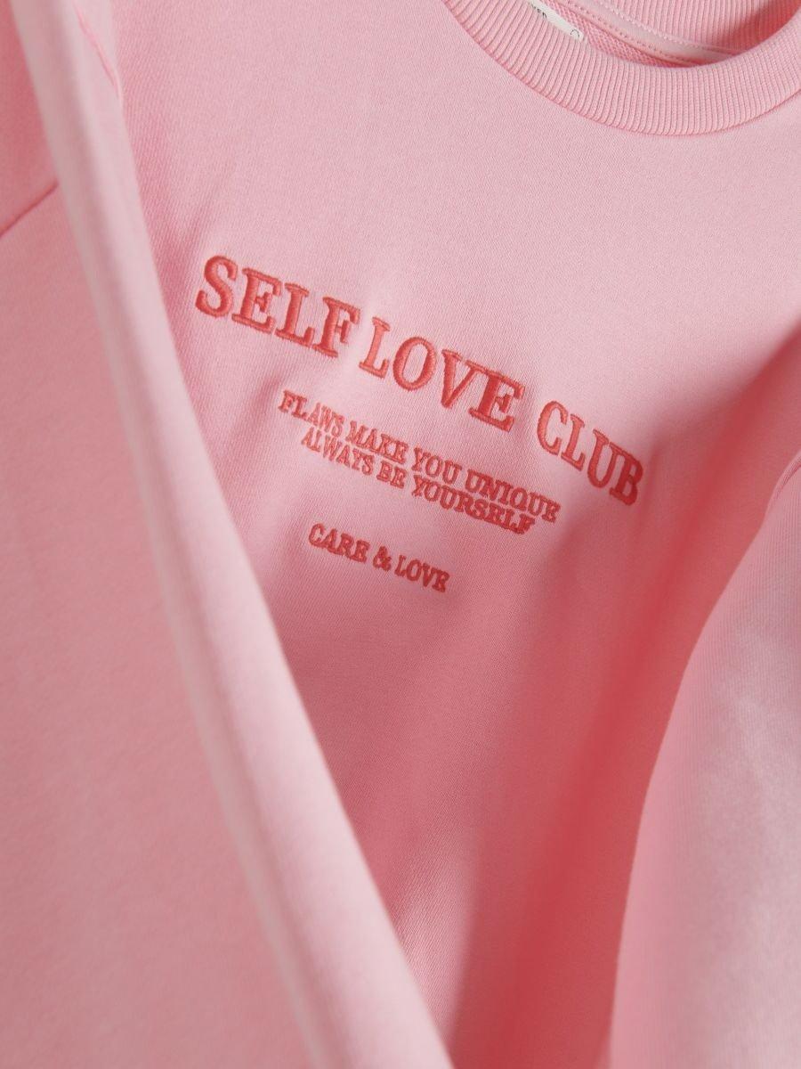 Pink Cotton Sweatshirt With Embroidery, , large image number 6