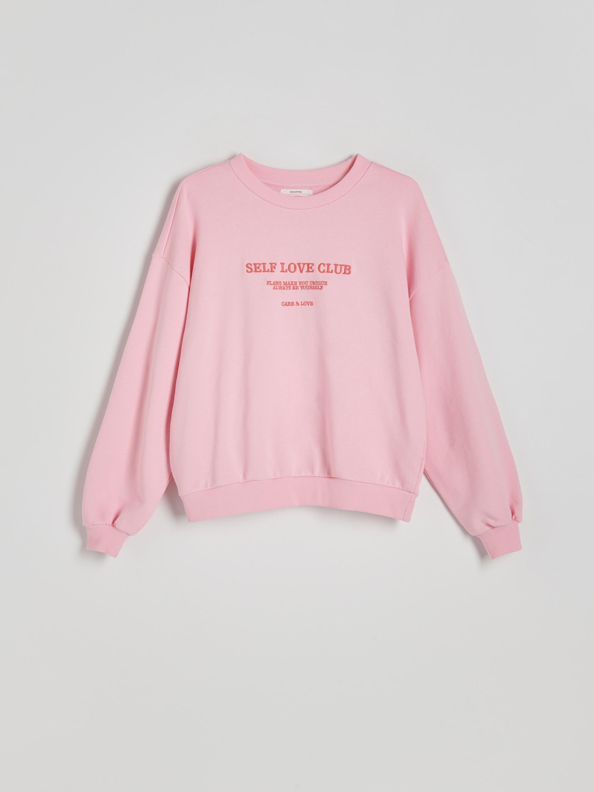Pink Cotton Sweatshirt With Embroidery, , large image number 7