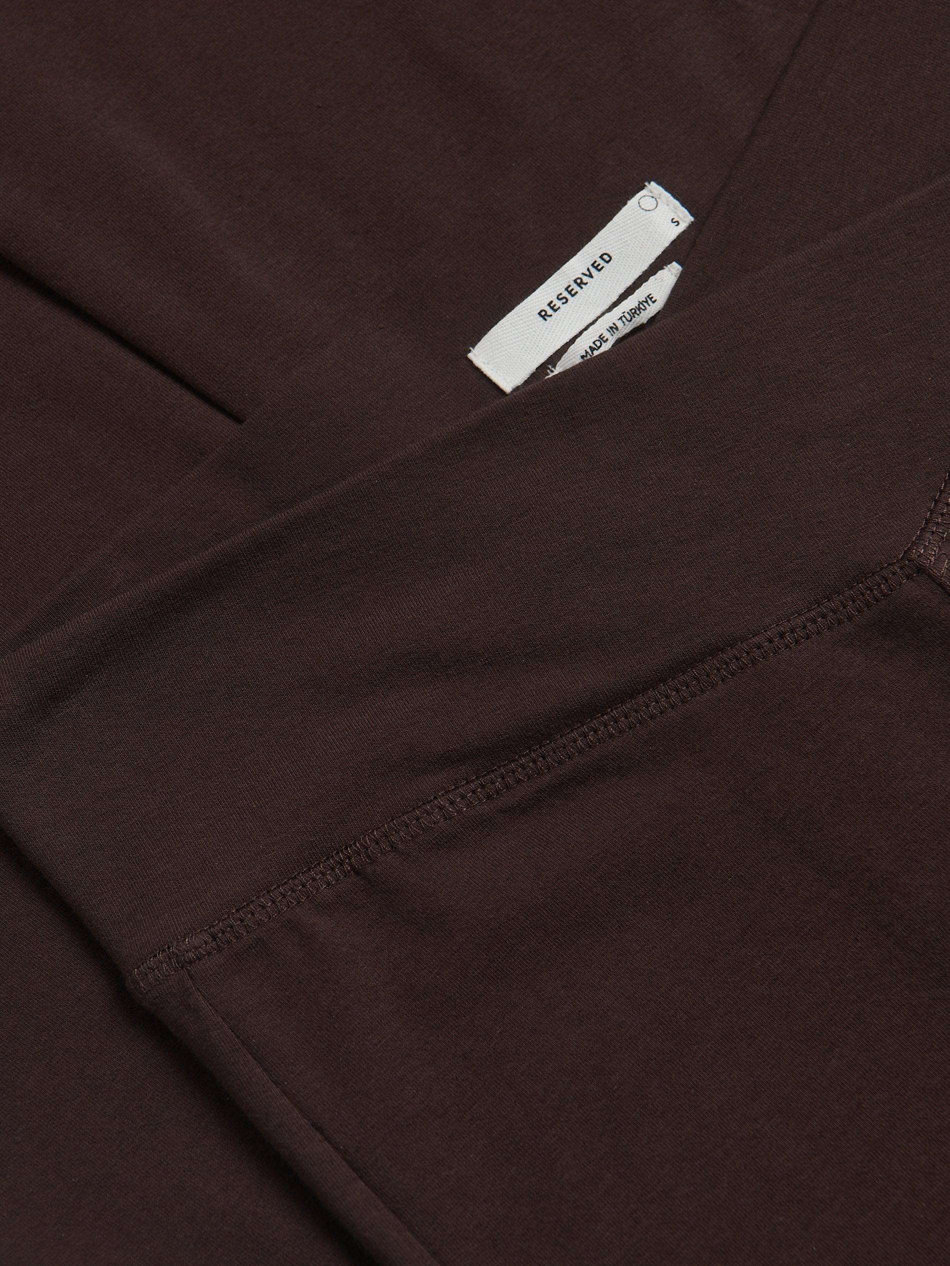 DARK BROWN Cotton rich flare trousers, , large image number 4