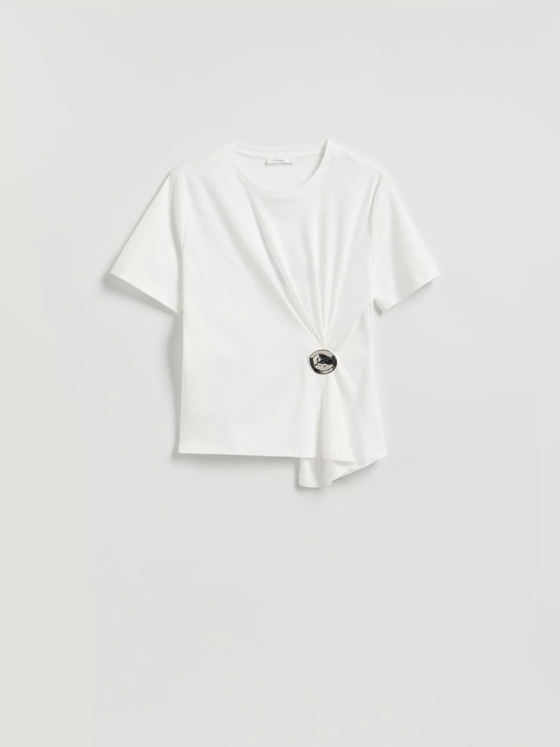 Cream Decorative Detail T-Shirts, Ivory, large image number 4