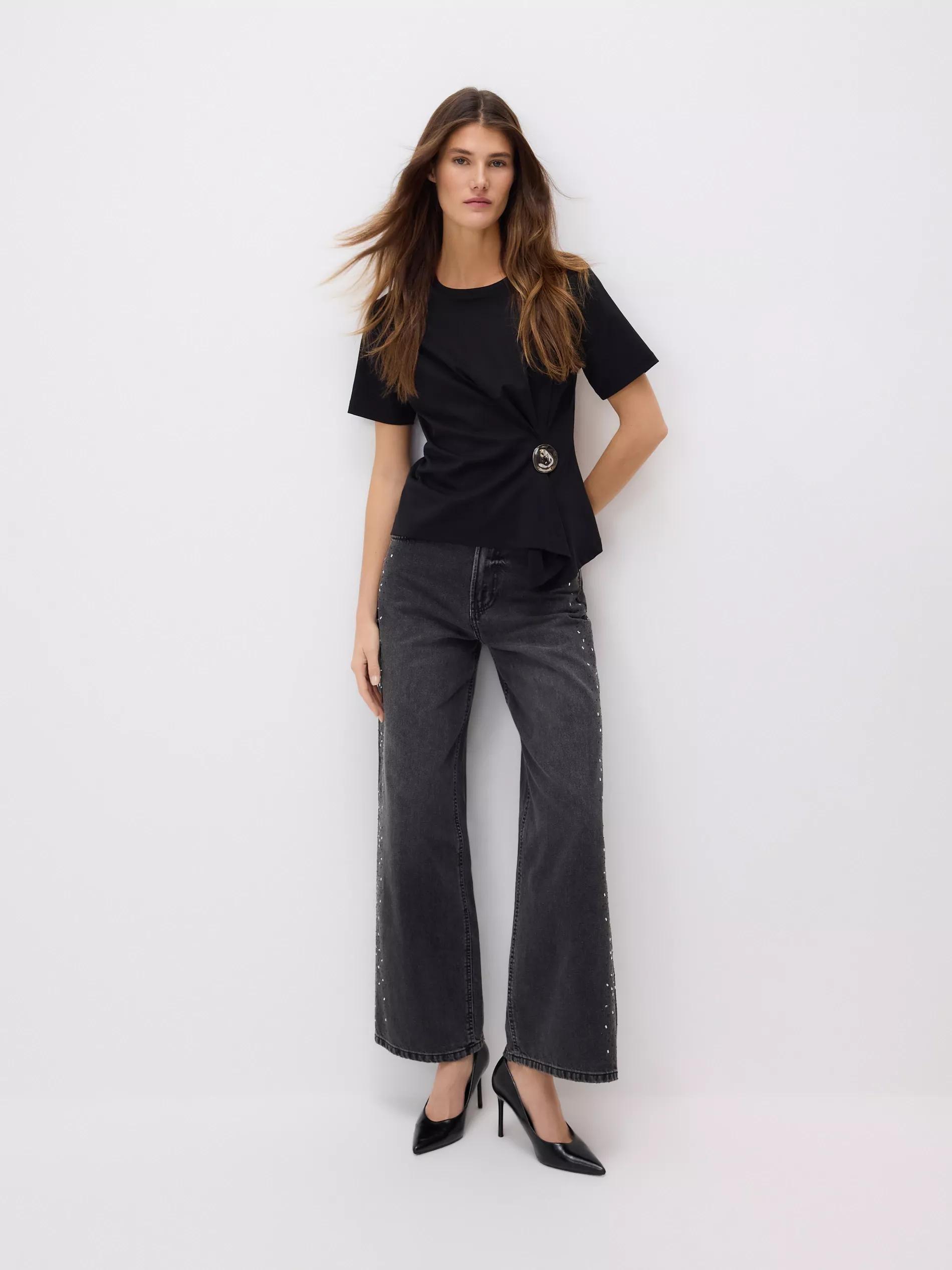 Black Decorative&atilde;&cent;&Acirc;&sbquo;&not;&Acirc;&euro;&tilde;Detail T&atilde;&cent;&Acirc;&sbquo;&not;&Acirc;&euro;&tilde;Shirt, Black, large image number 2