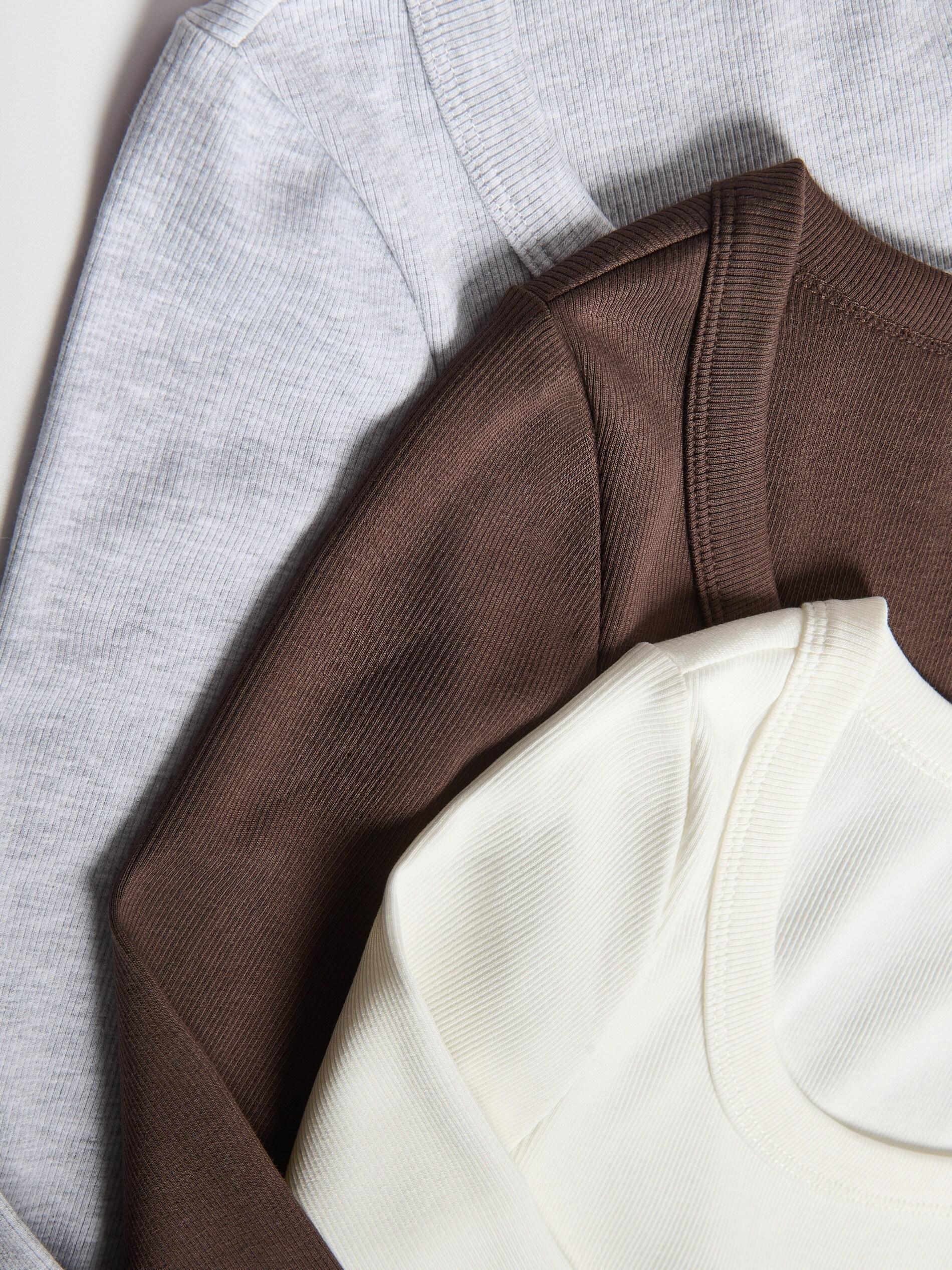 Cream Cotton Long Sleeve T-Shirt, Ivory, large image number 1