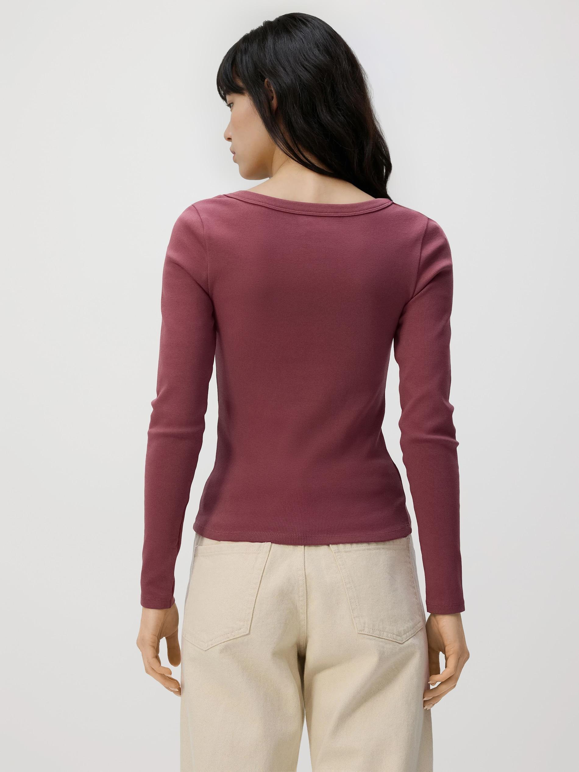 Pink Cotton Long Sleeve T-Shirt, Purple, large image number 2