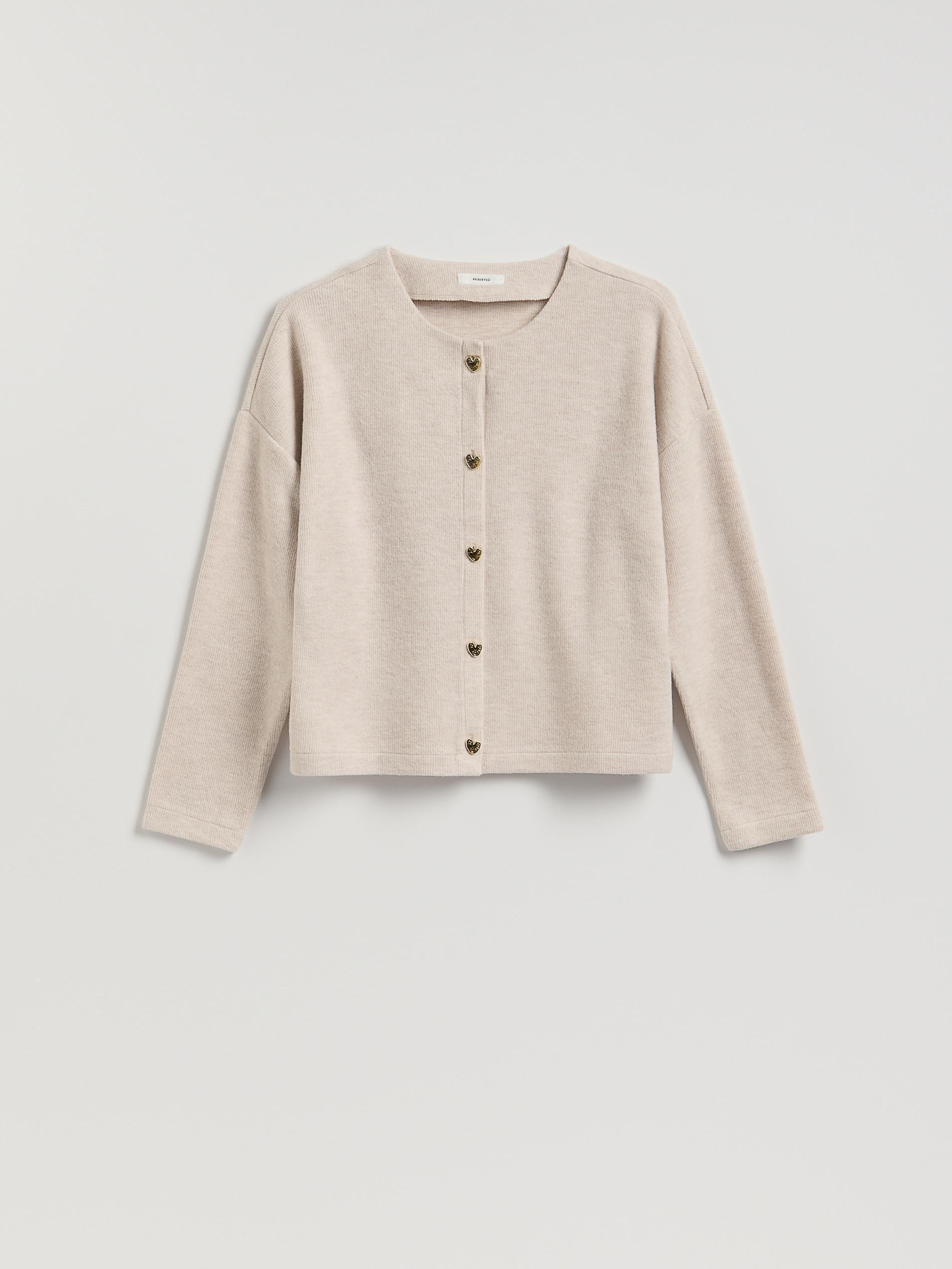 Beige Cardigan With Decorative Buttons, Beige, large image number 4