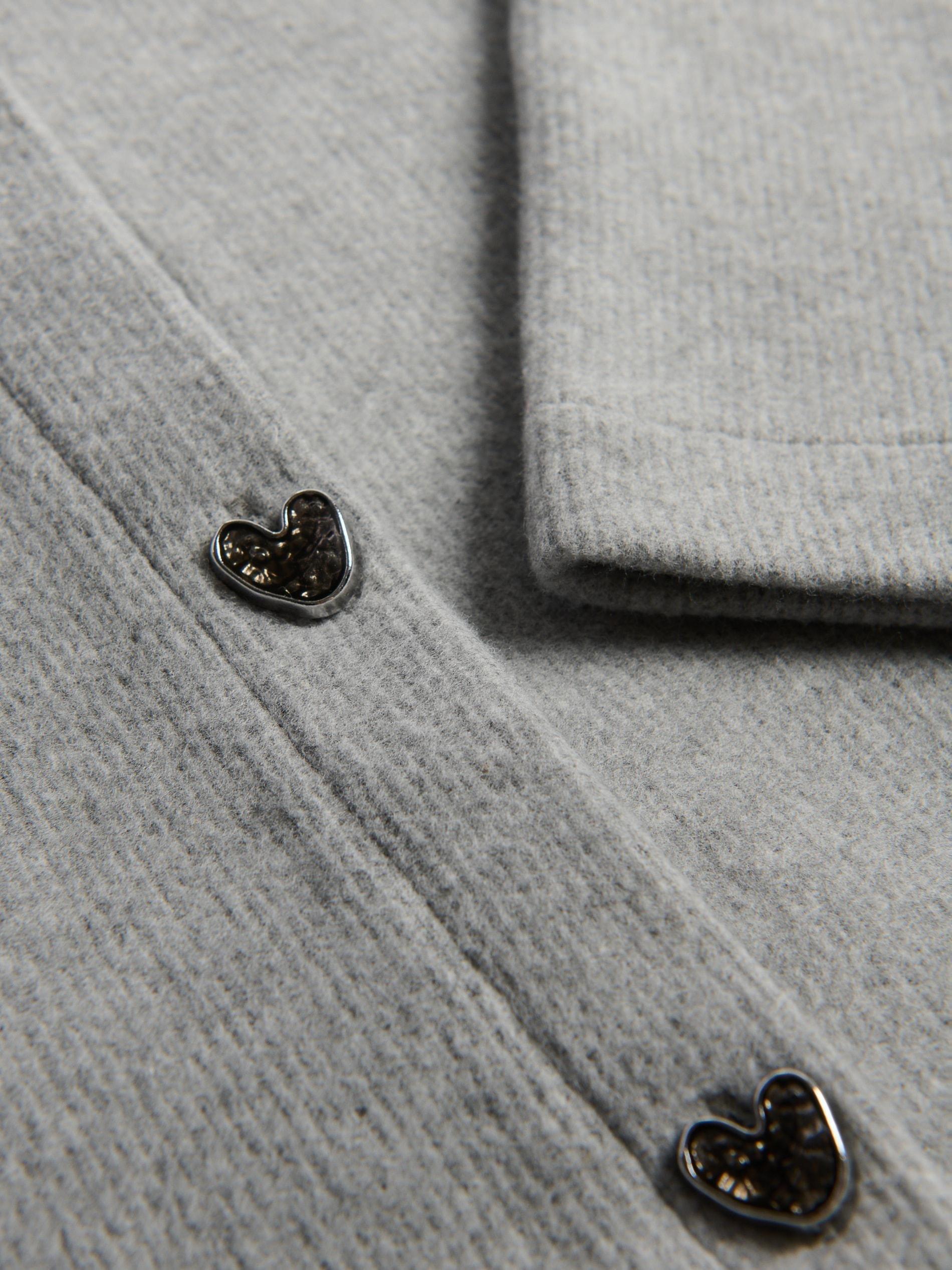 Grey Cardigan With Decorative Buttons, Light grey, large image number 5