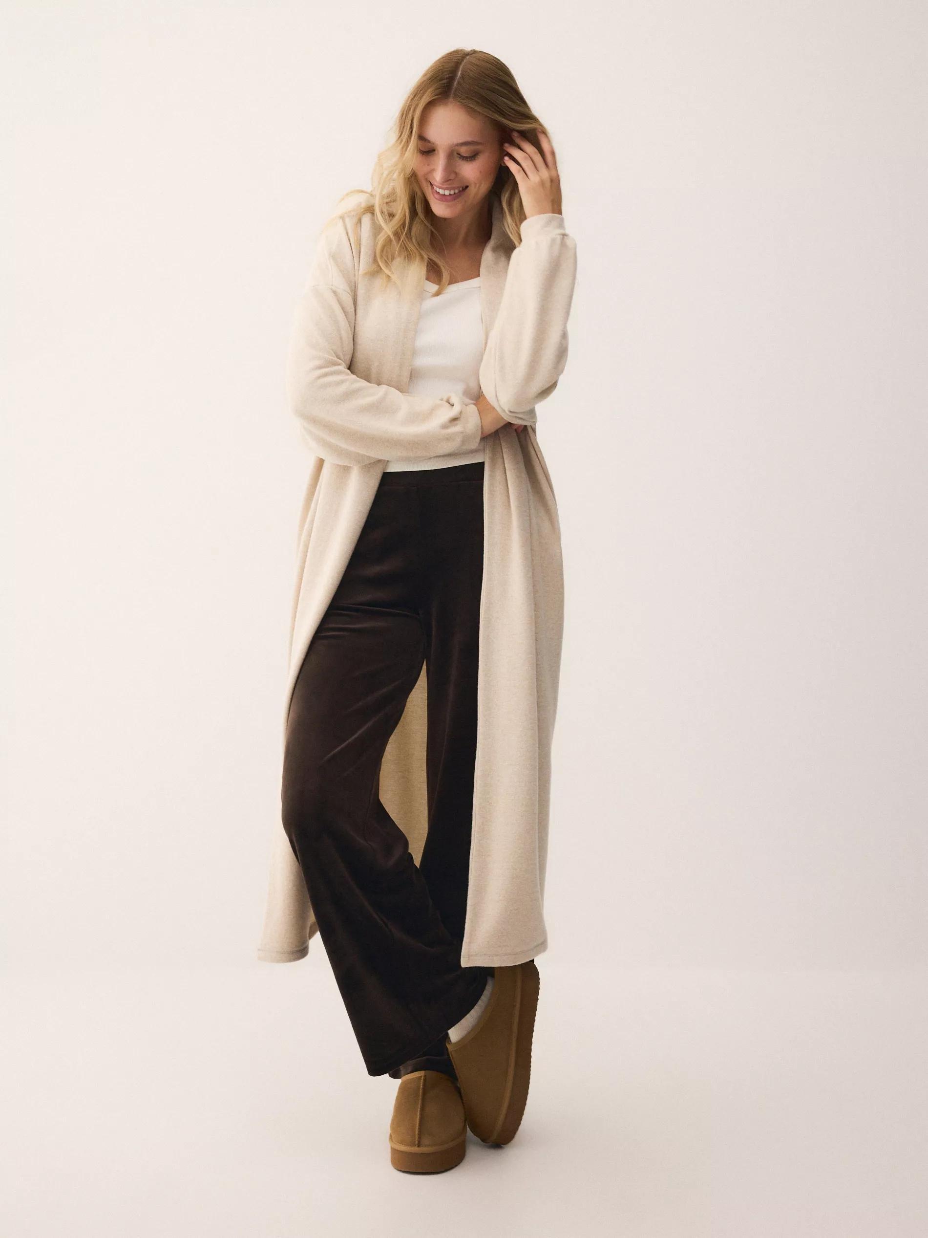 Beige Viscose Blend Cardigan, Beige, large image number 3