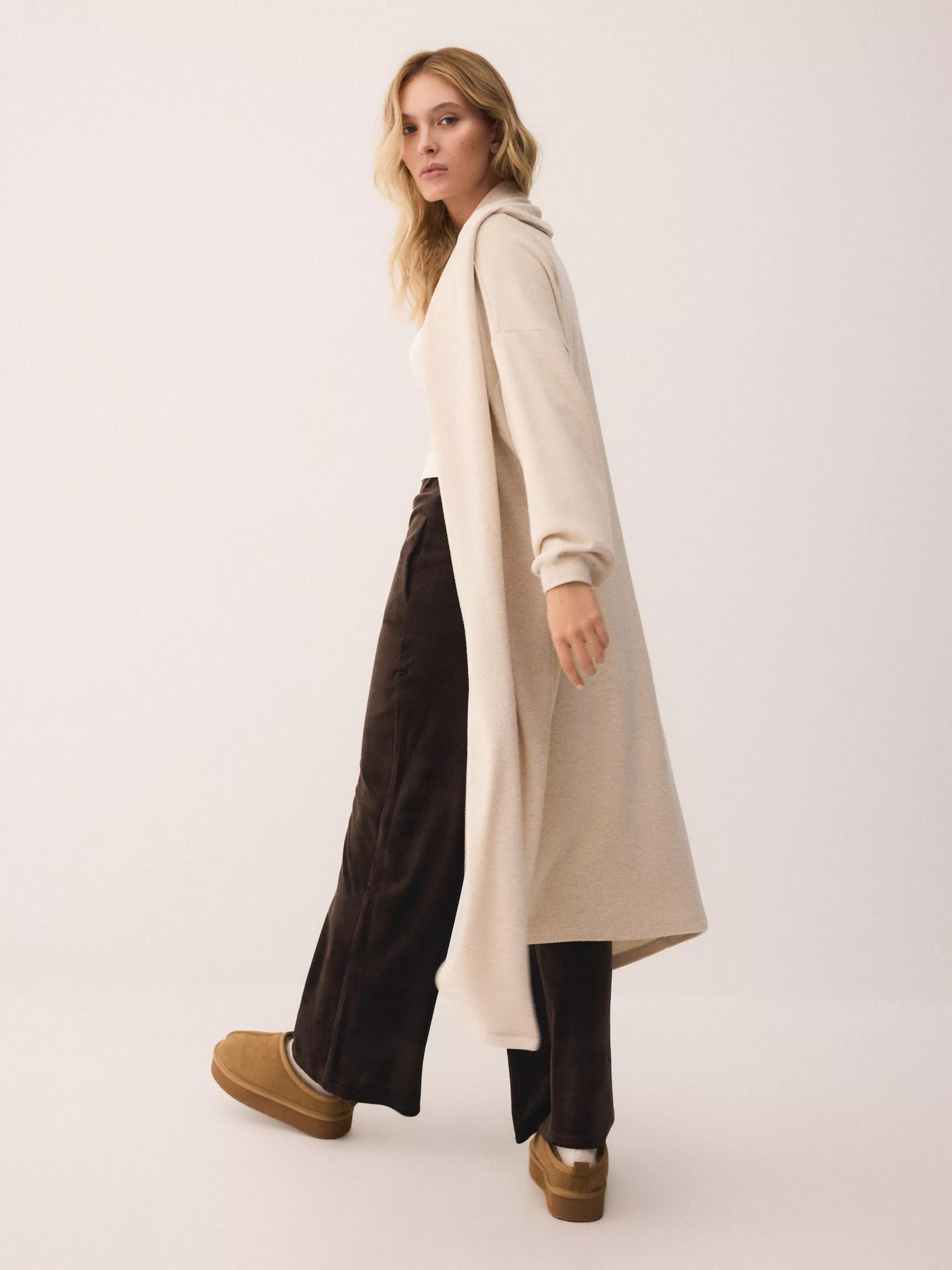 Beige Viscose Blend Cardigan, Beige, large image number 5