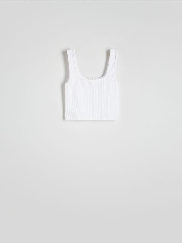 White Seamless Jersey Top, , large image number 0