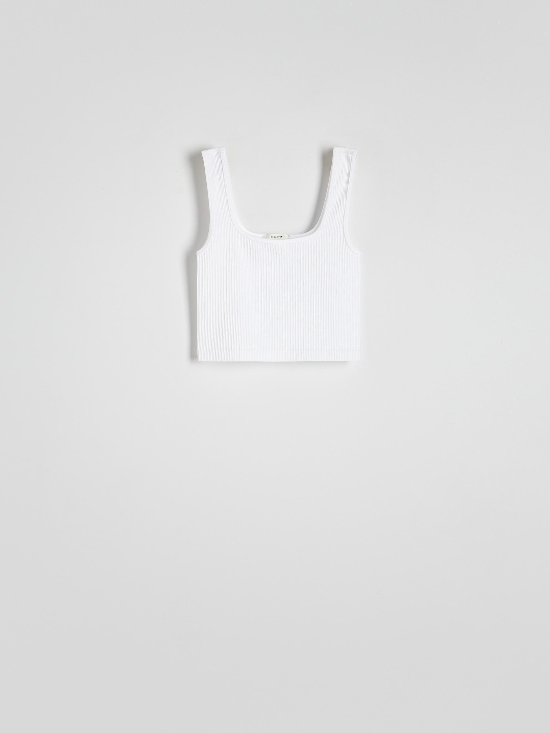 White Seamless Jersey Top, , large image number 1