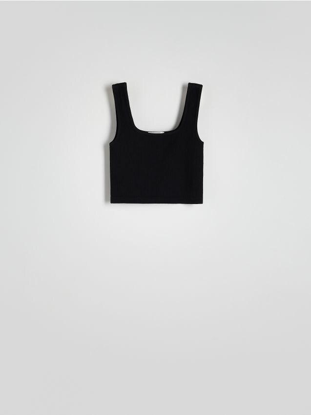Black Seamless Jersey Top, , large image number 0