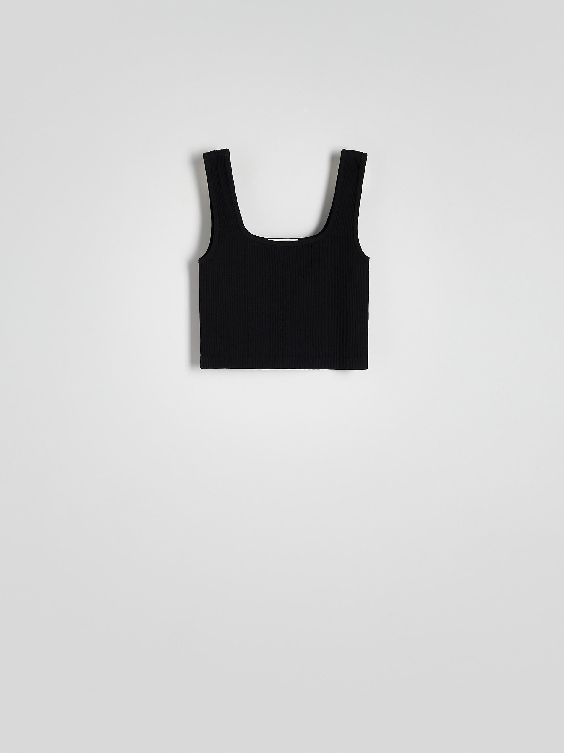 Black Seamless Jersey Top, , large image number 1