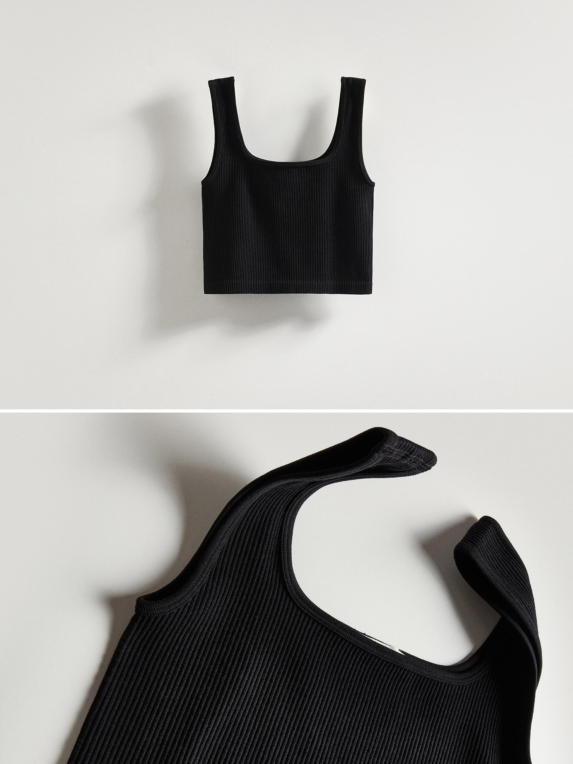 Black Seamless Jersey Top, , large image number 4
