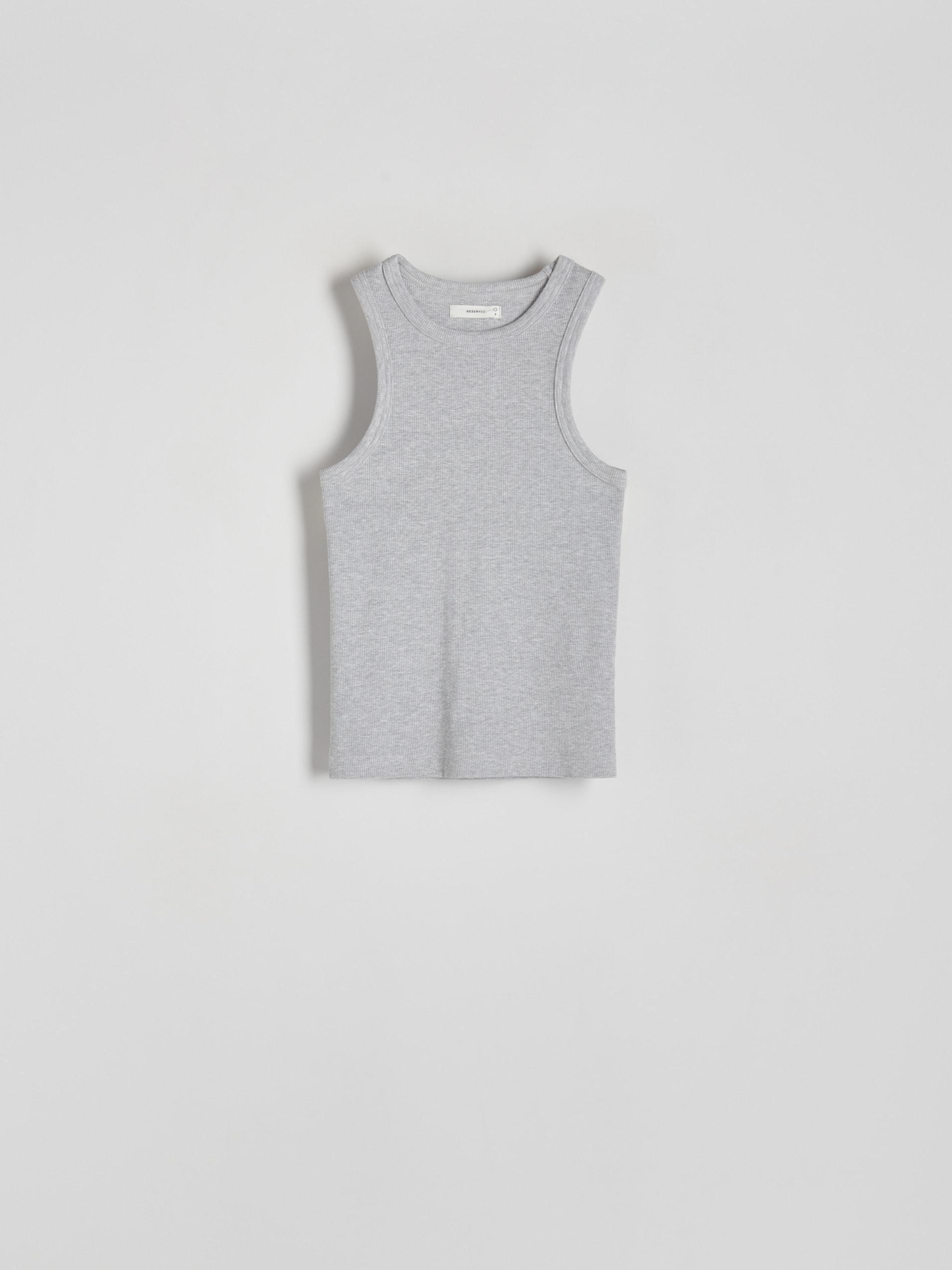 Grey Round Neck Cotton Top, , large image number 1