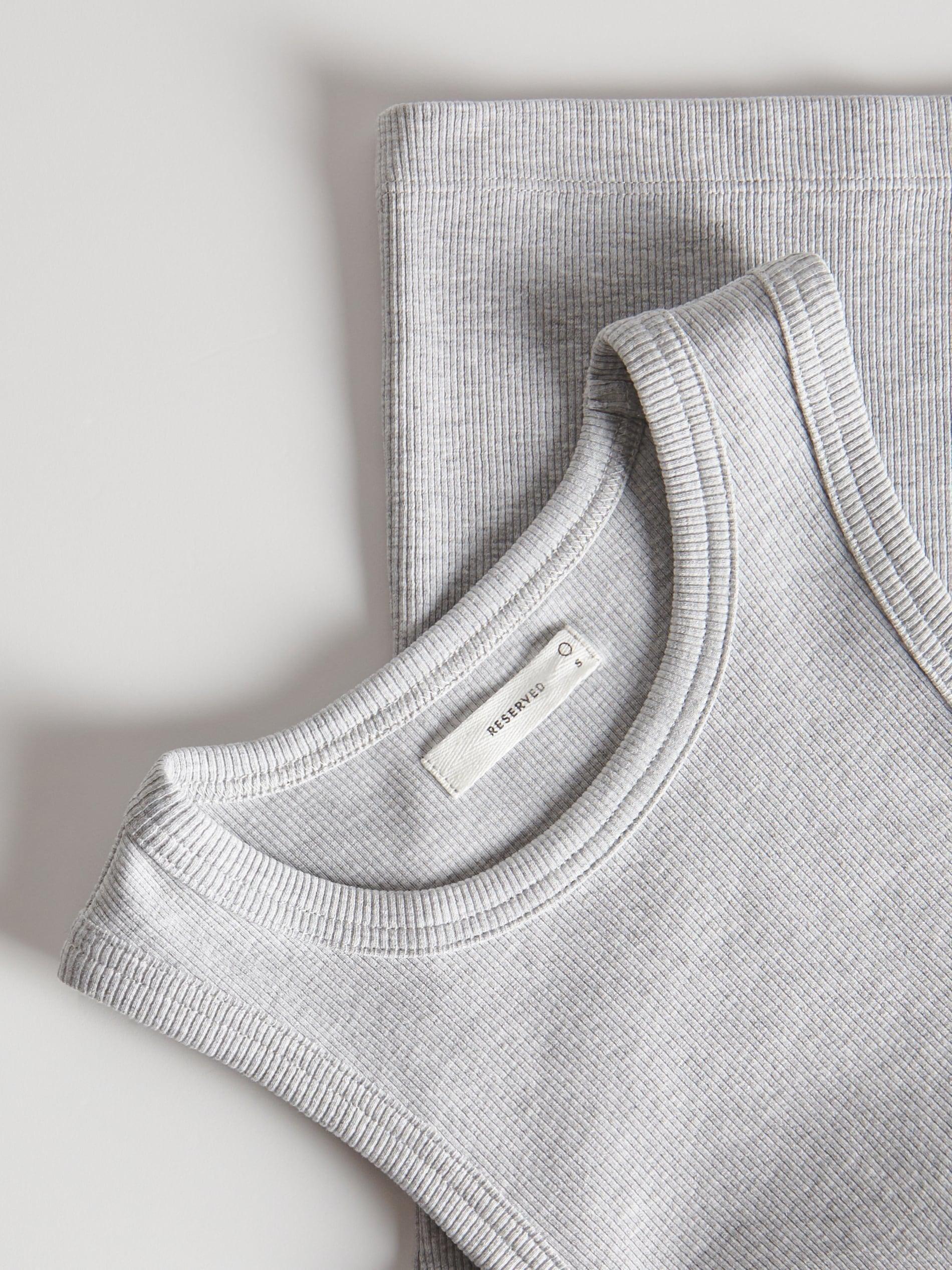 Grey Round Neck Cotton Top, , large image number 2