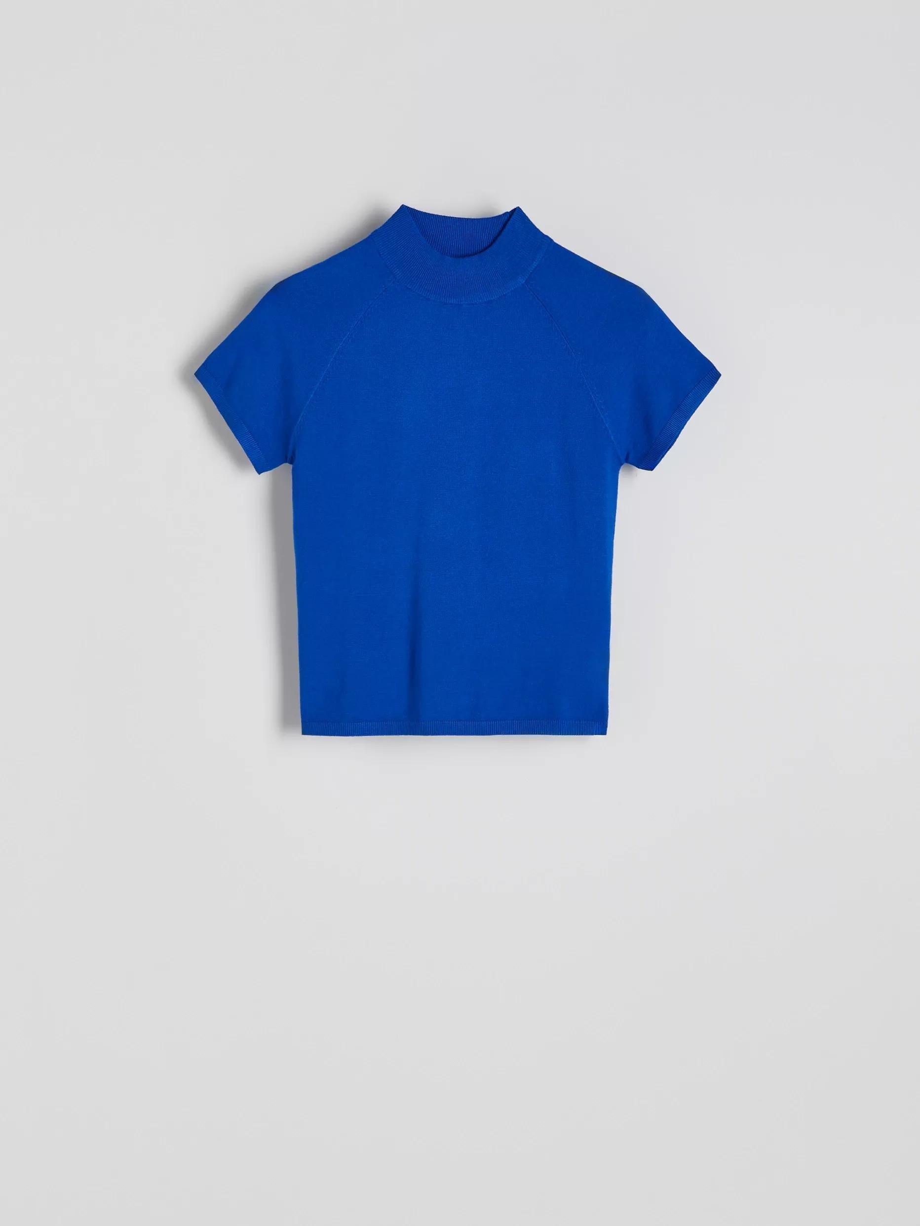 Blue Slim Casual Sweater, , large image number 0