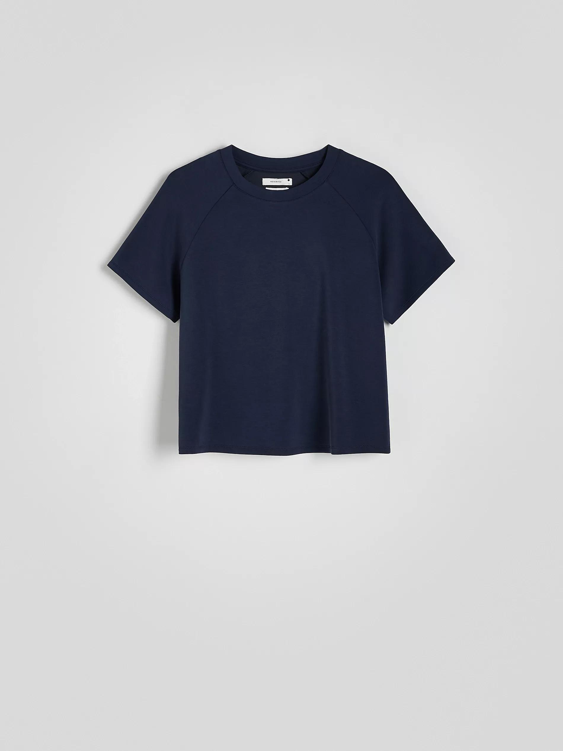 Navy Plain Basic Athleisure T-Shirt, , large image number 4