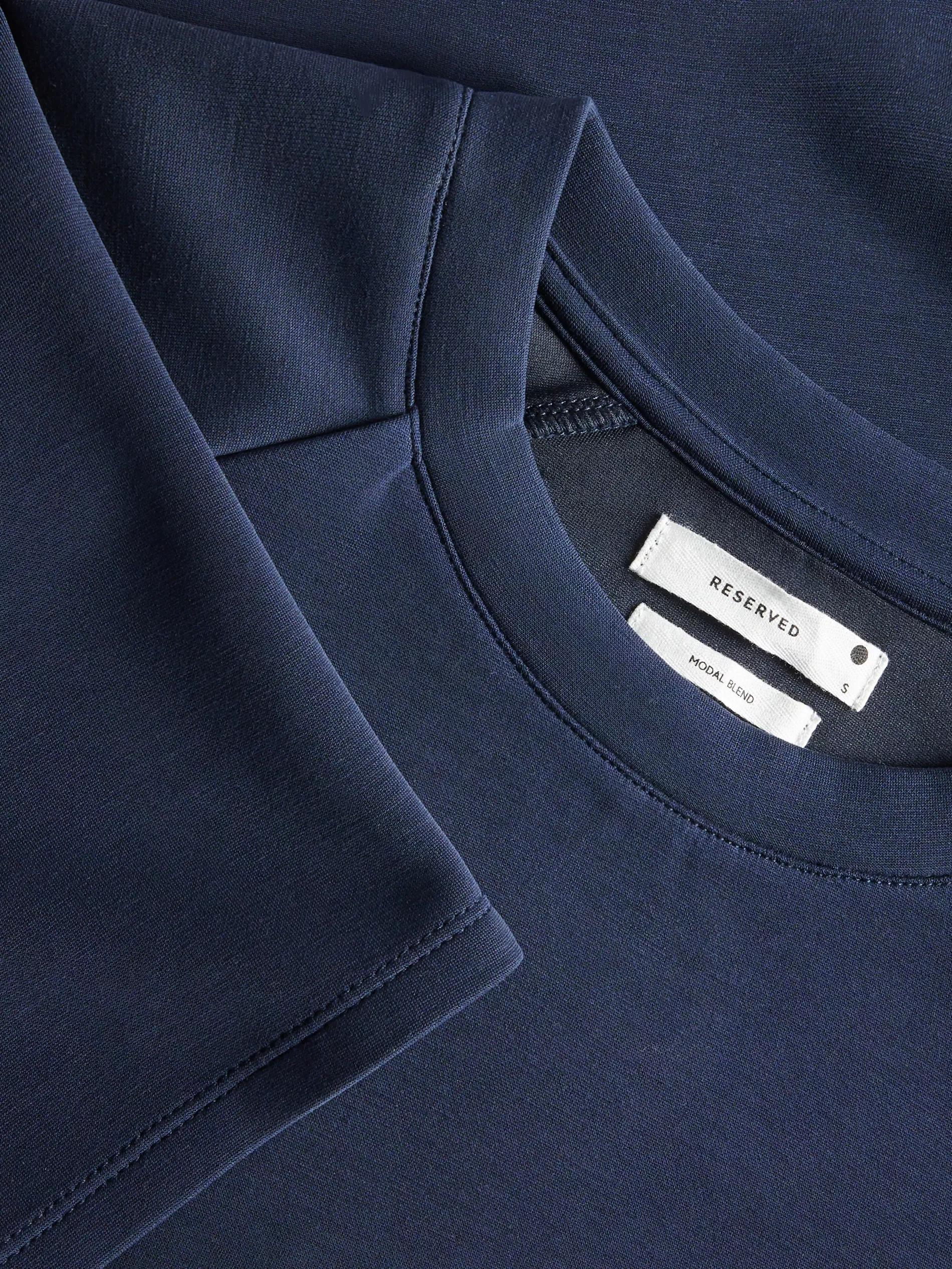 Navy Plain Basic Athleisure T-Shirt, , large image number 5