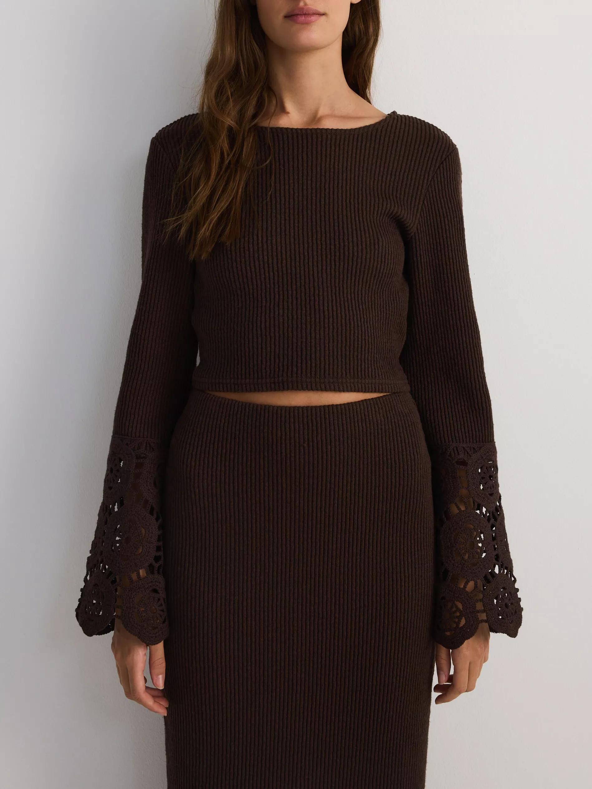 DARK BROWN LADIES` BLOUSE, , large image number 0