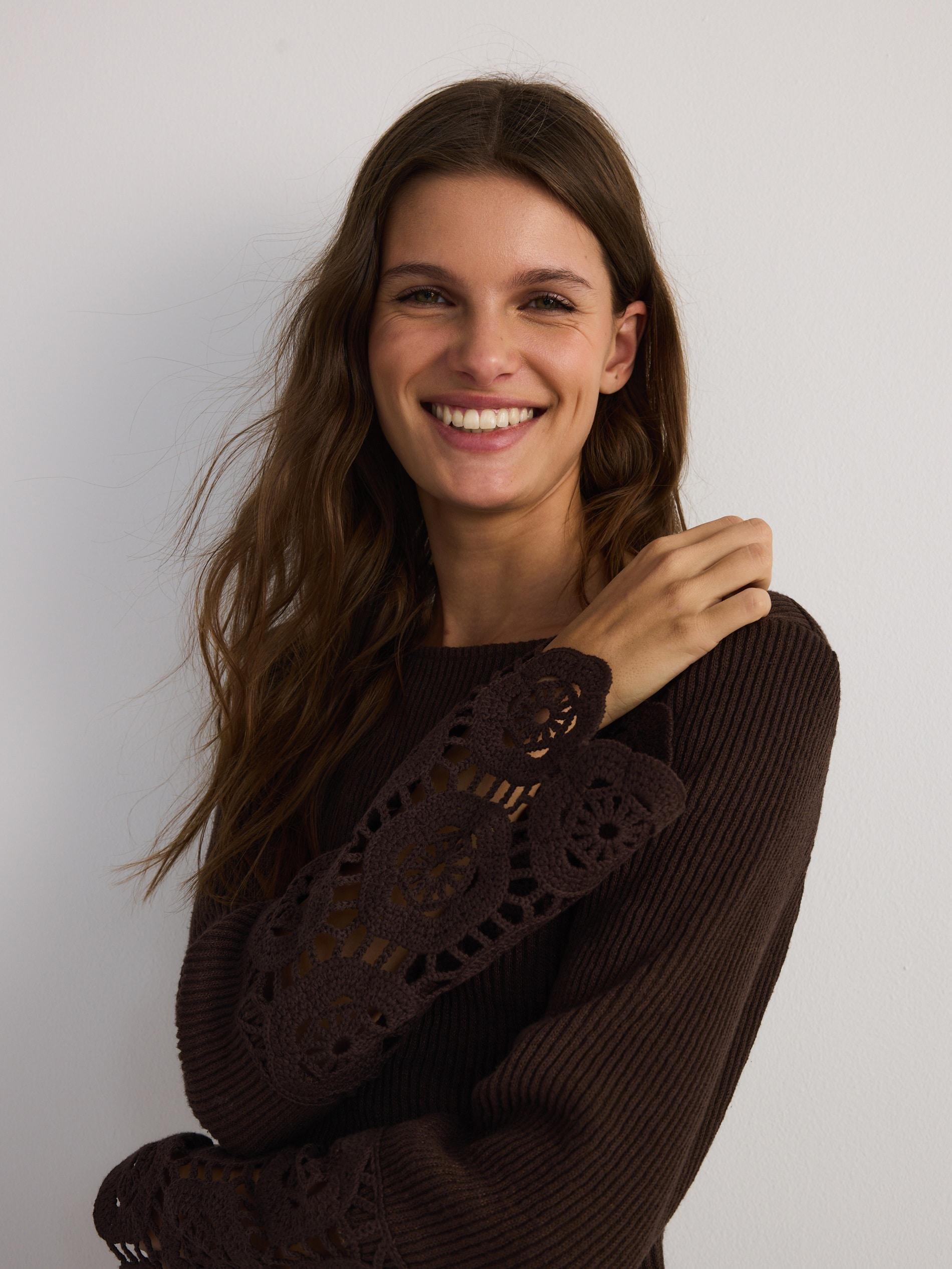 DARK BROWN LADIES` BLOUSE, , large image number 3