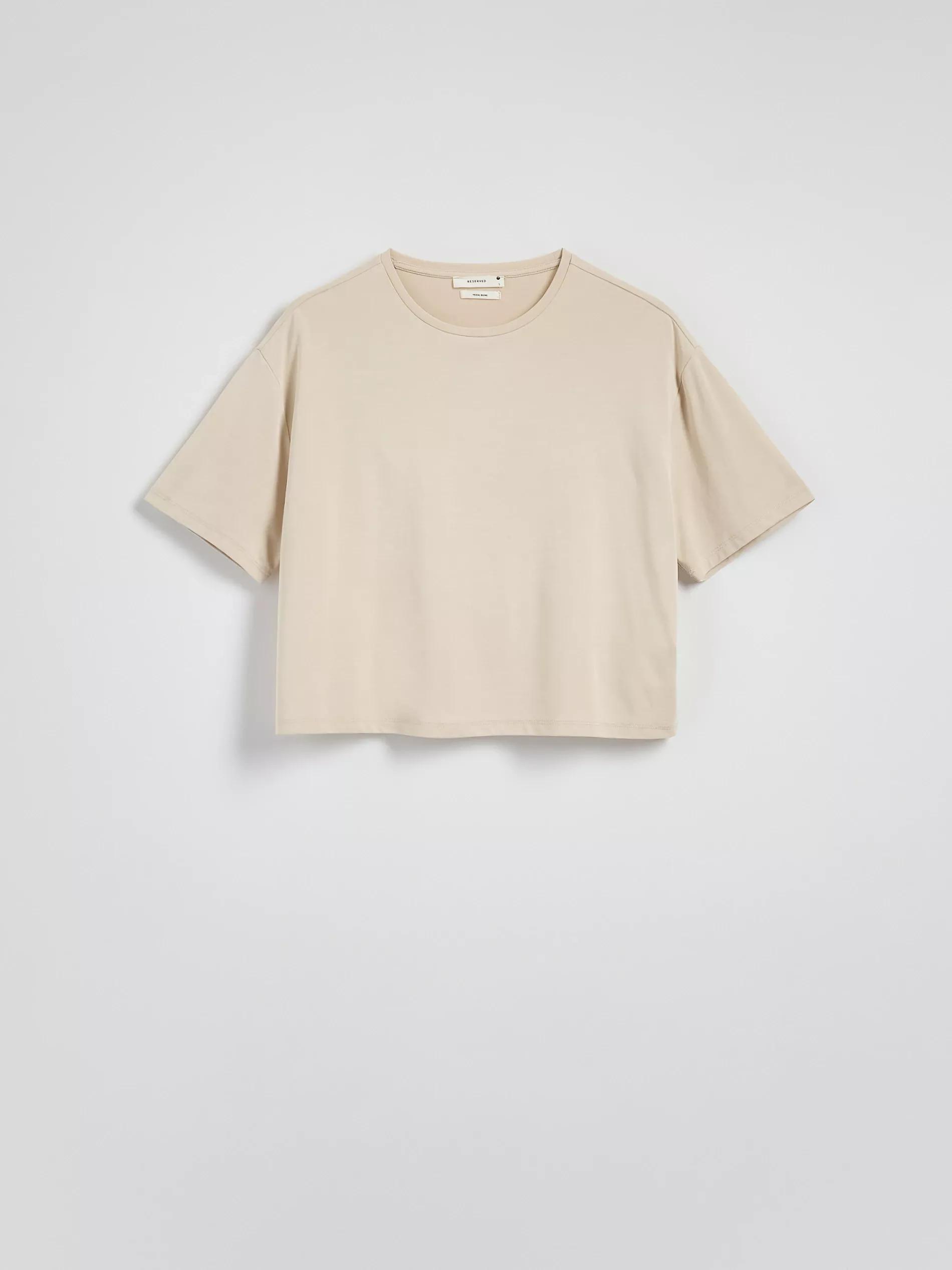 BEIGE Short modal T-shirt, , medium