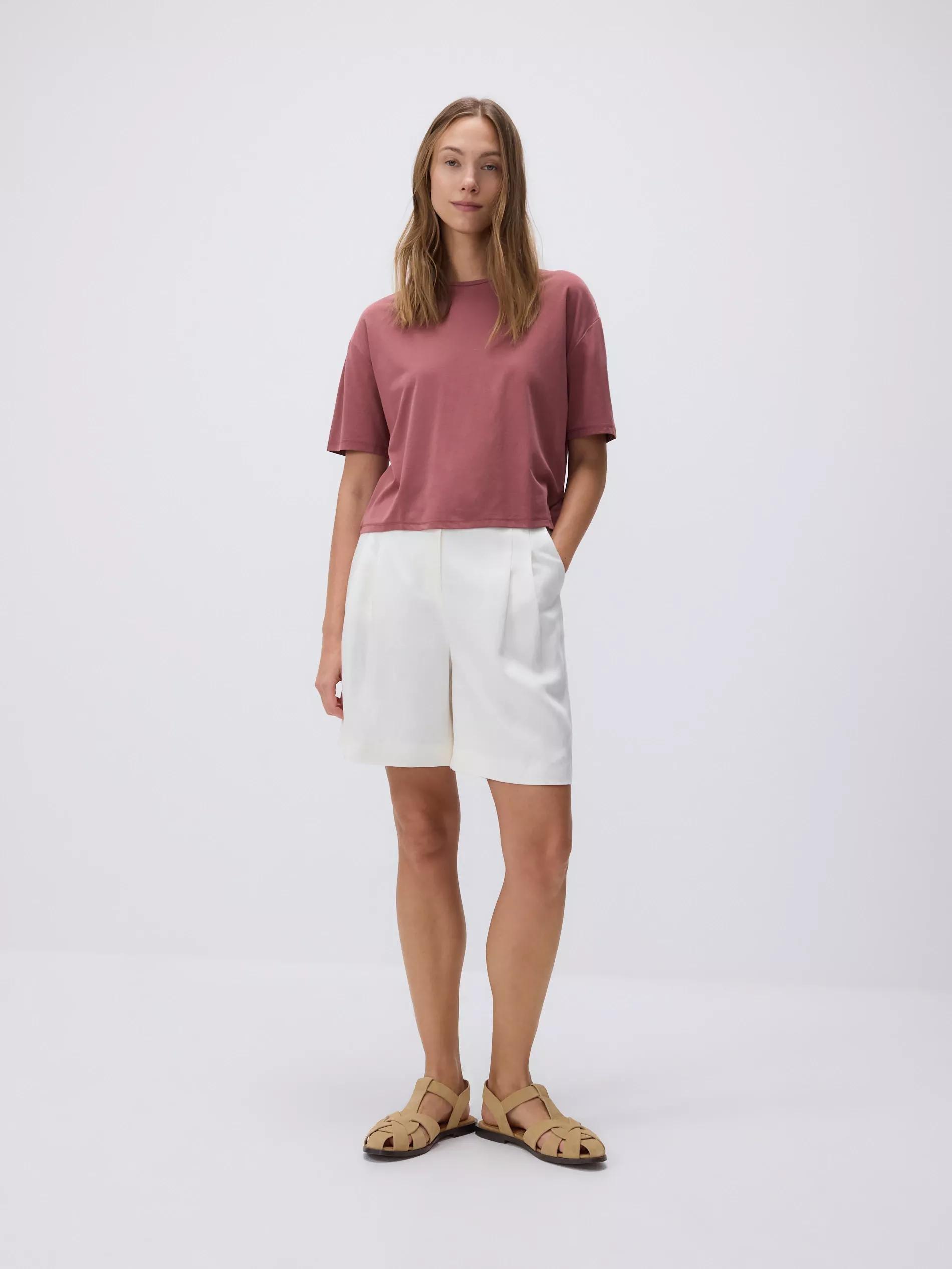 DUSTY ROSE Short modal T-shirt, Pink, medium