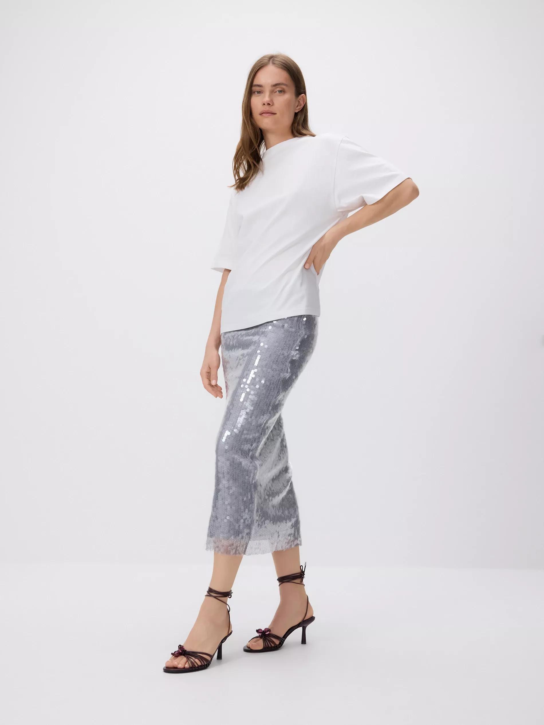White Oversized T-Shirt With A High Cotton Content, , large image number 0