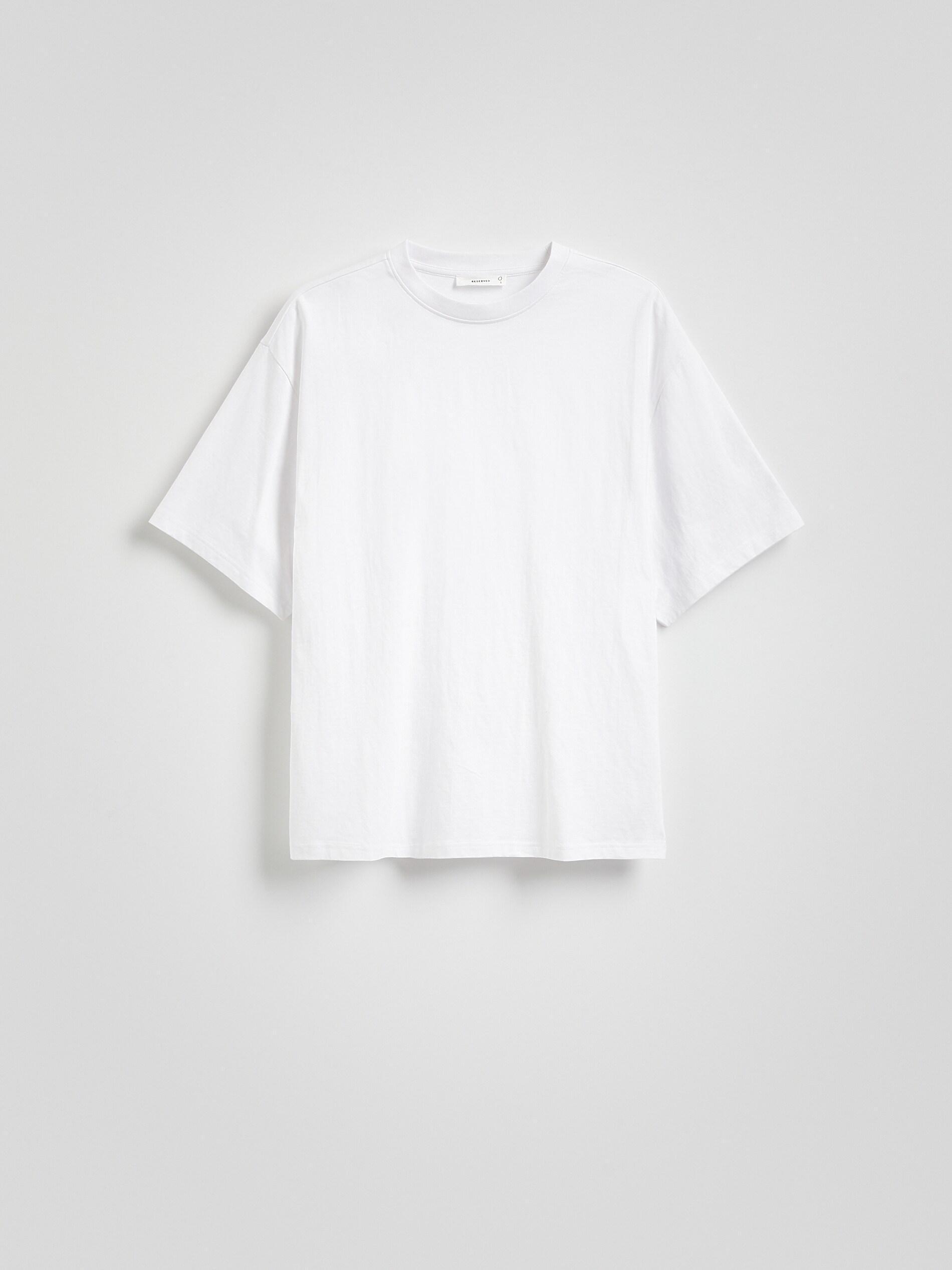 White Oversized T-Shirt With A High Cotton Content, White, large image number 4