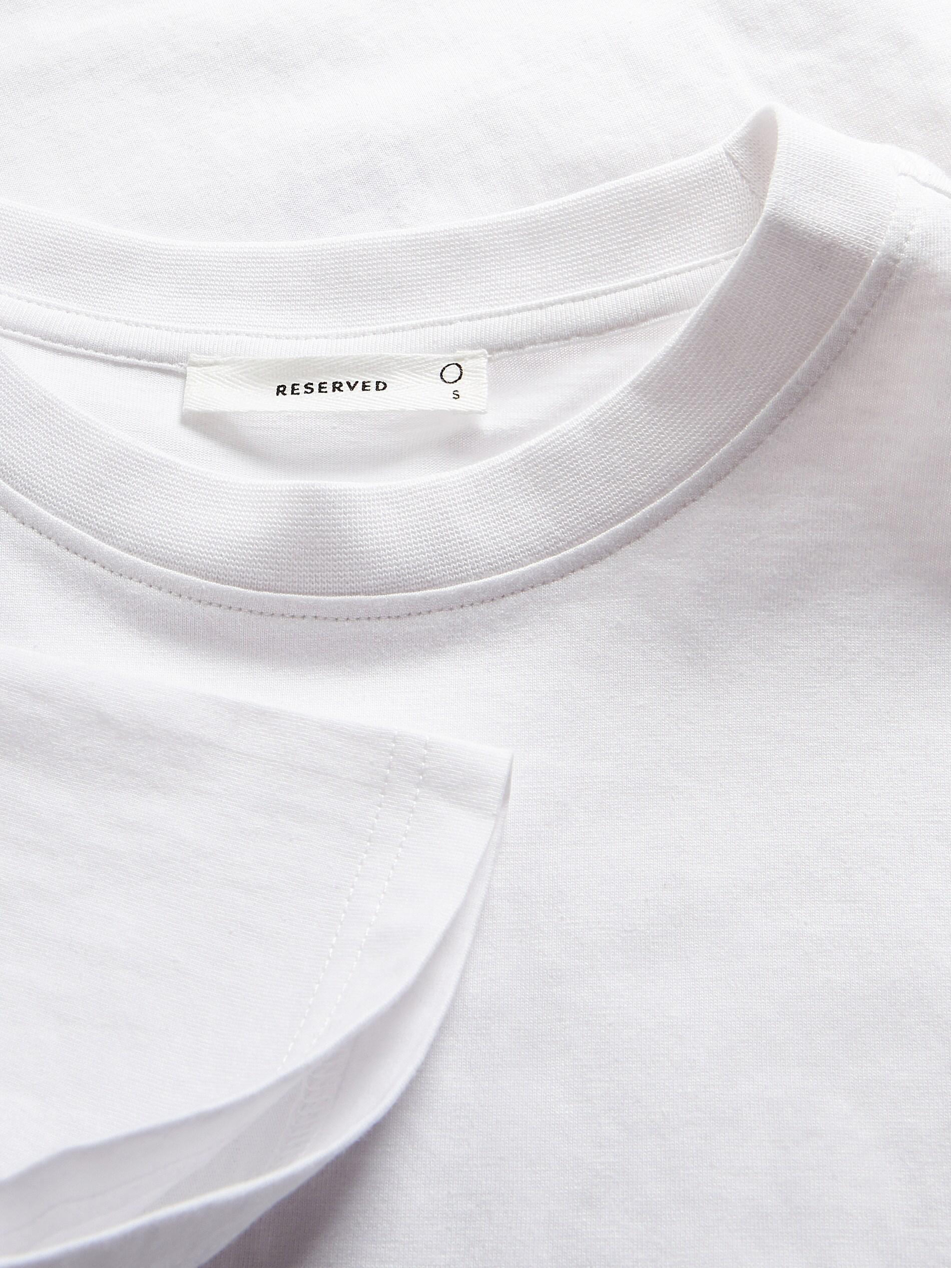 White Oversized T-Shirt With A High Cotton Content, White, large image number 5