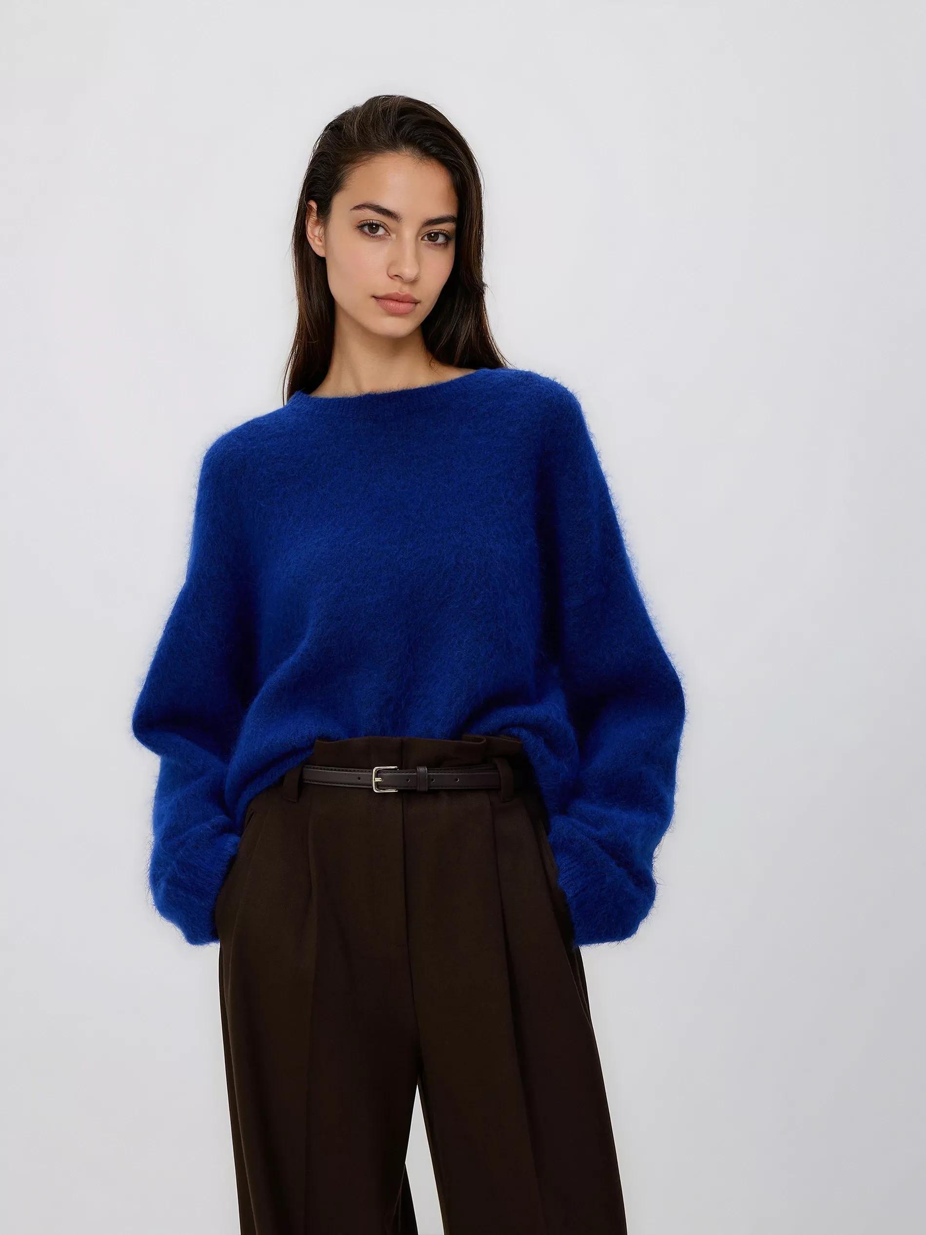 Brown Trousers With Tie Waist Belt, Brown, large image number 2