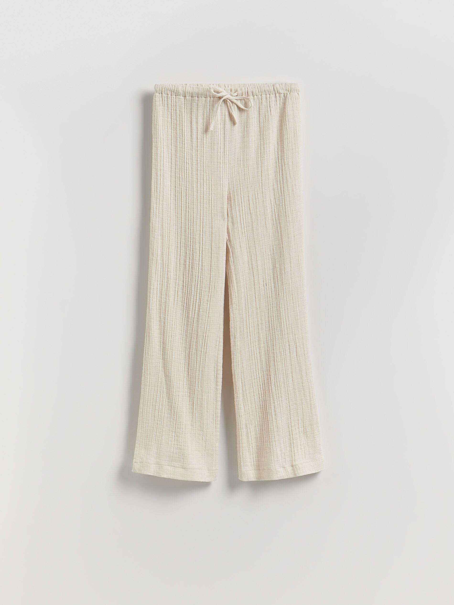 Beige Trousers With Linen Blend, Beige, large image number 1