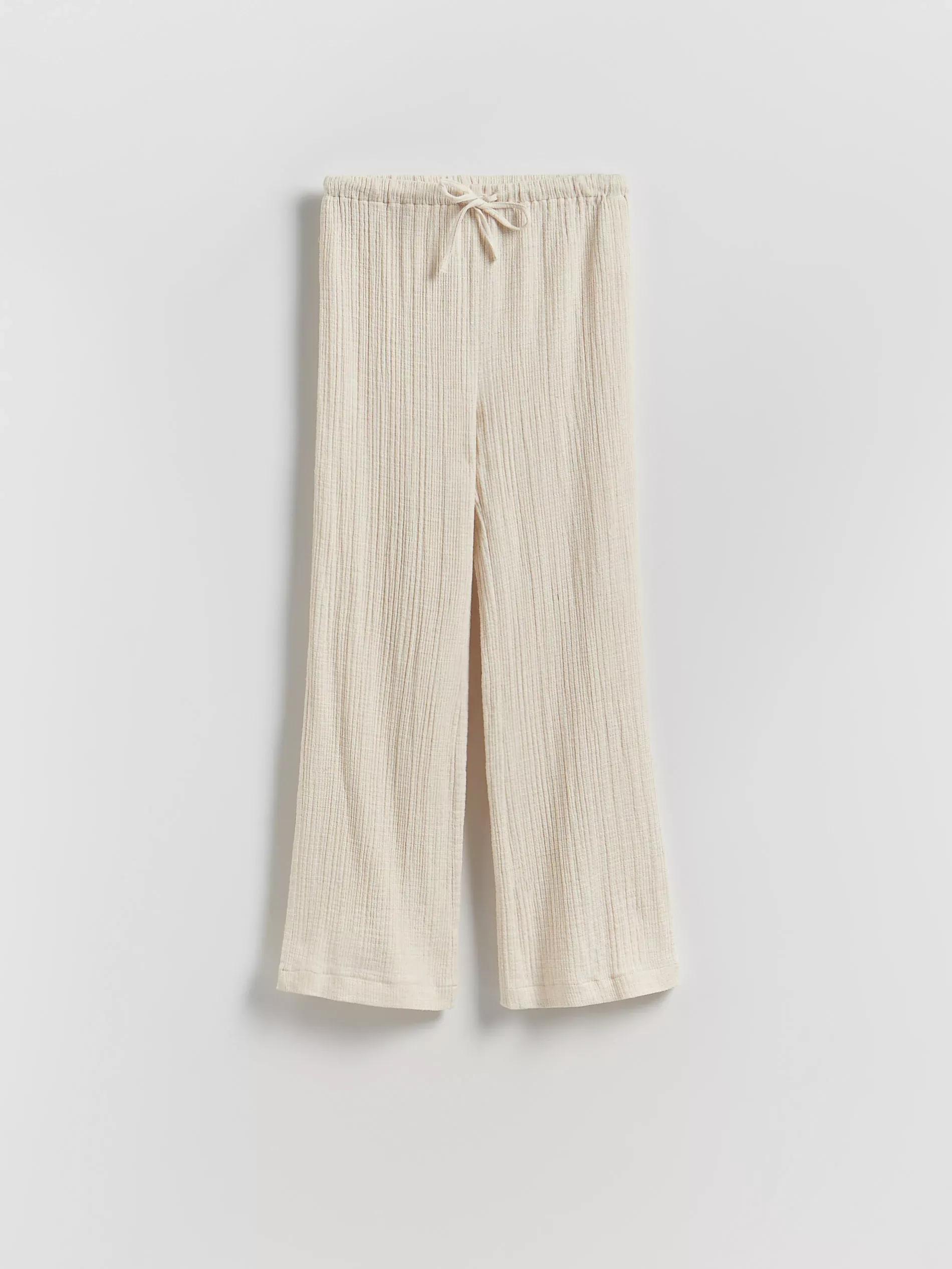 Beige Trousers With Linen Blend, Beige, large image number 4
