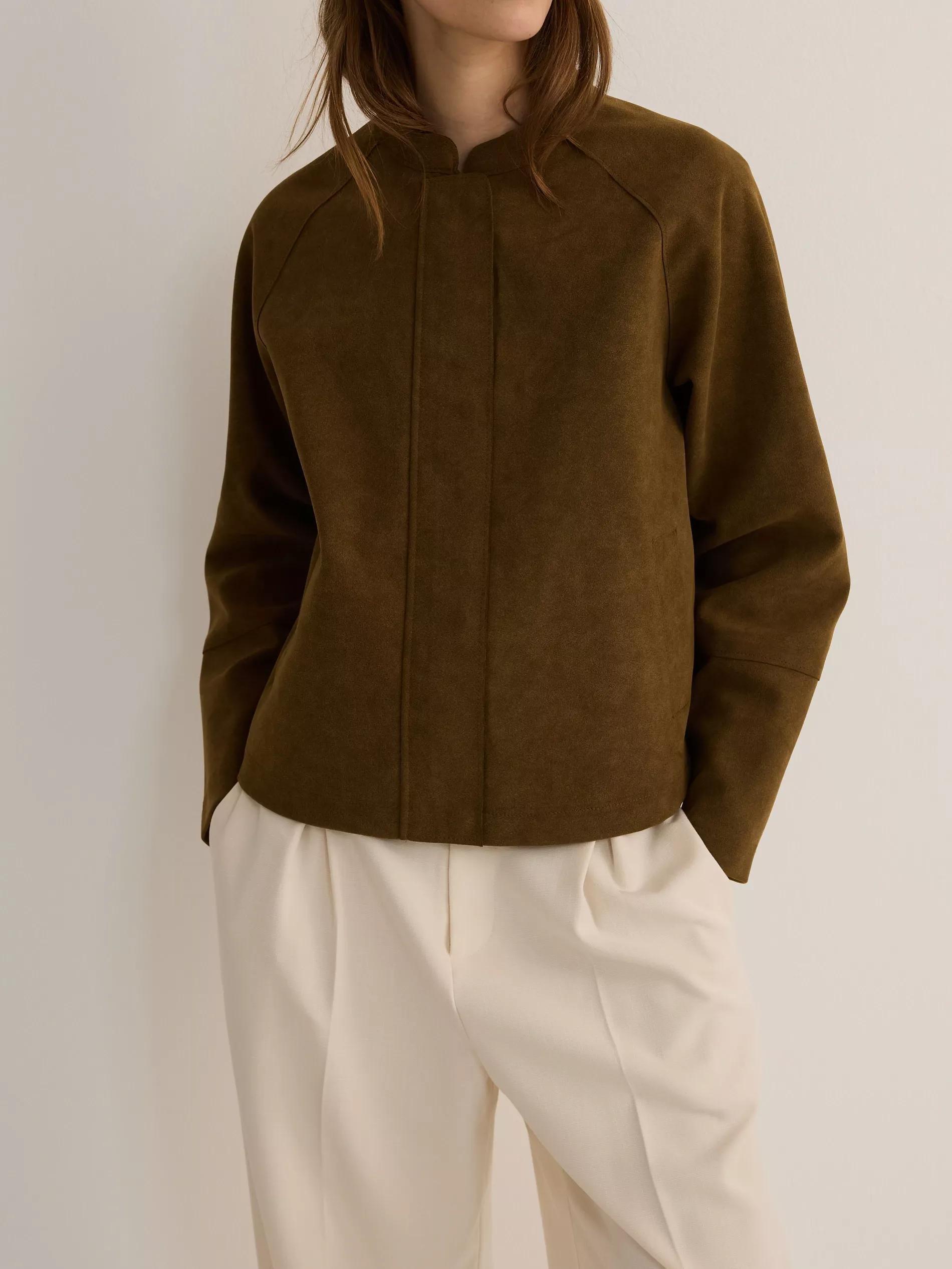 Brown Jacket In Suede Look, , large image number 0