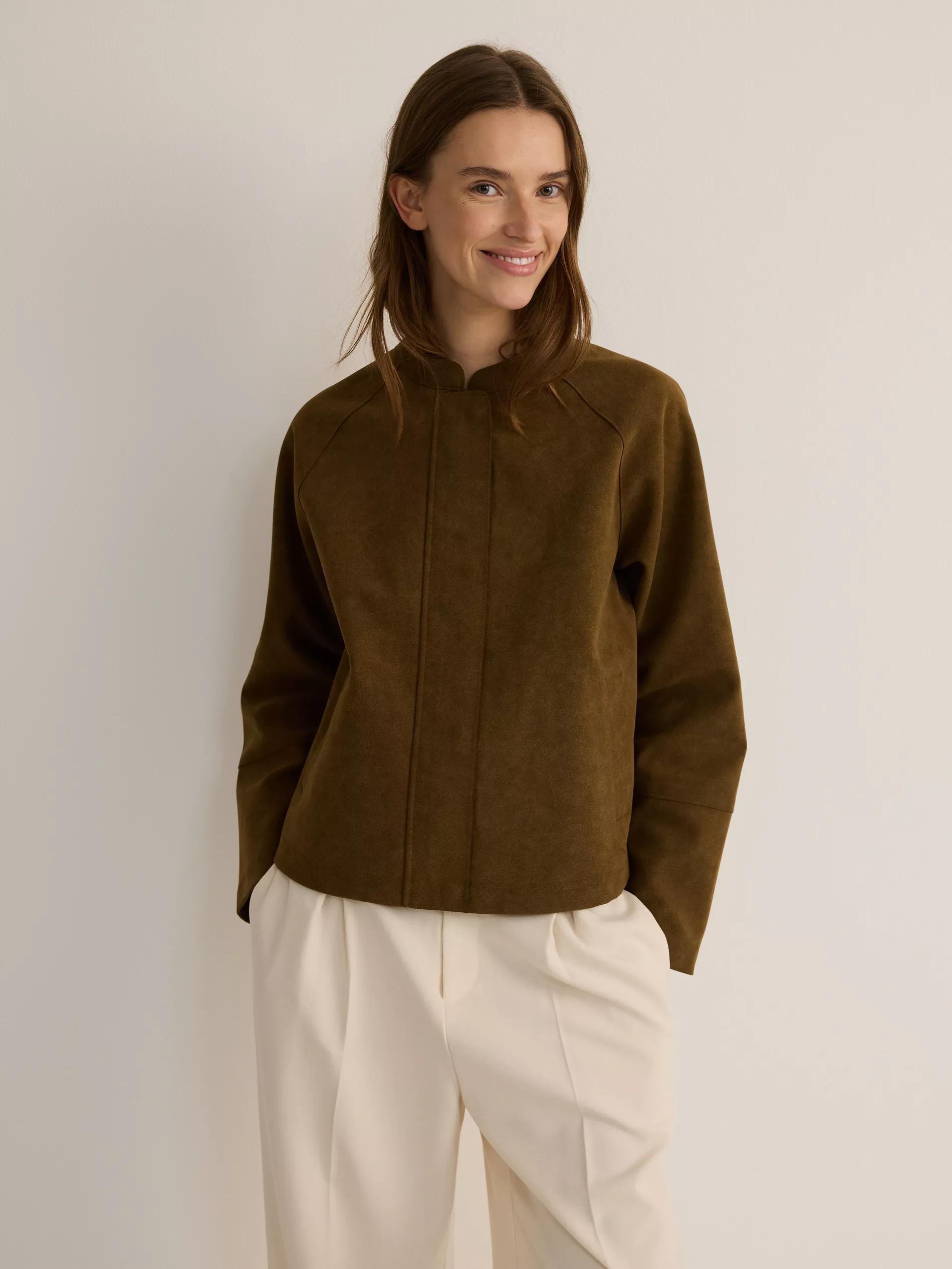 Brown Jacket In Suede Look, , large image number 2