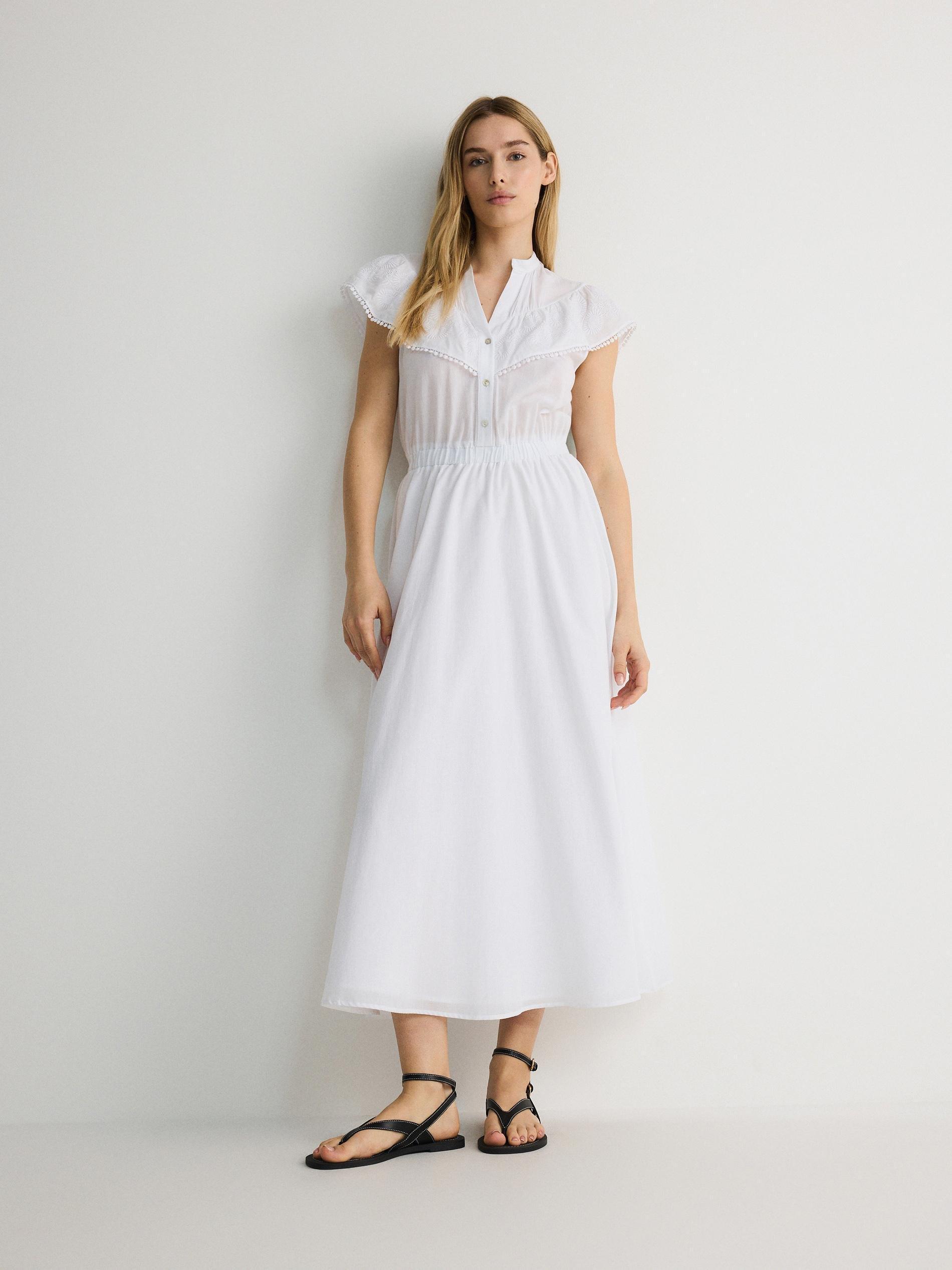 White Embroidered Dress, , large image number 1