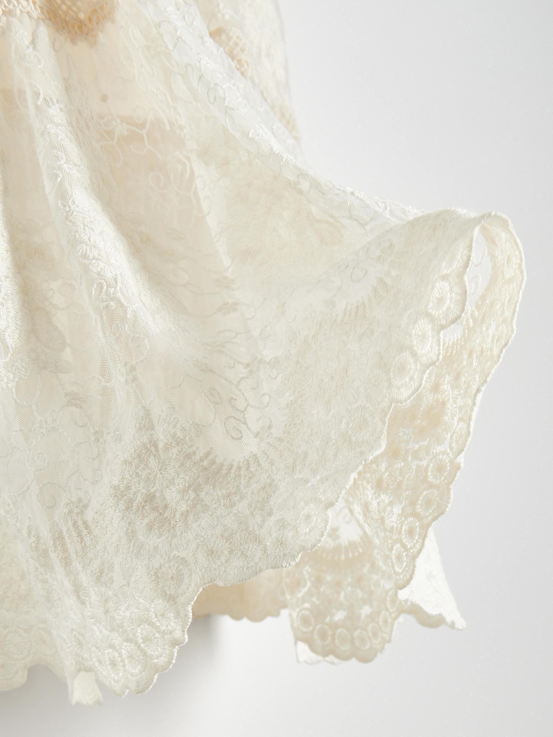 Cream Decorative Ruffle Maxi Skirt, , large image number 6