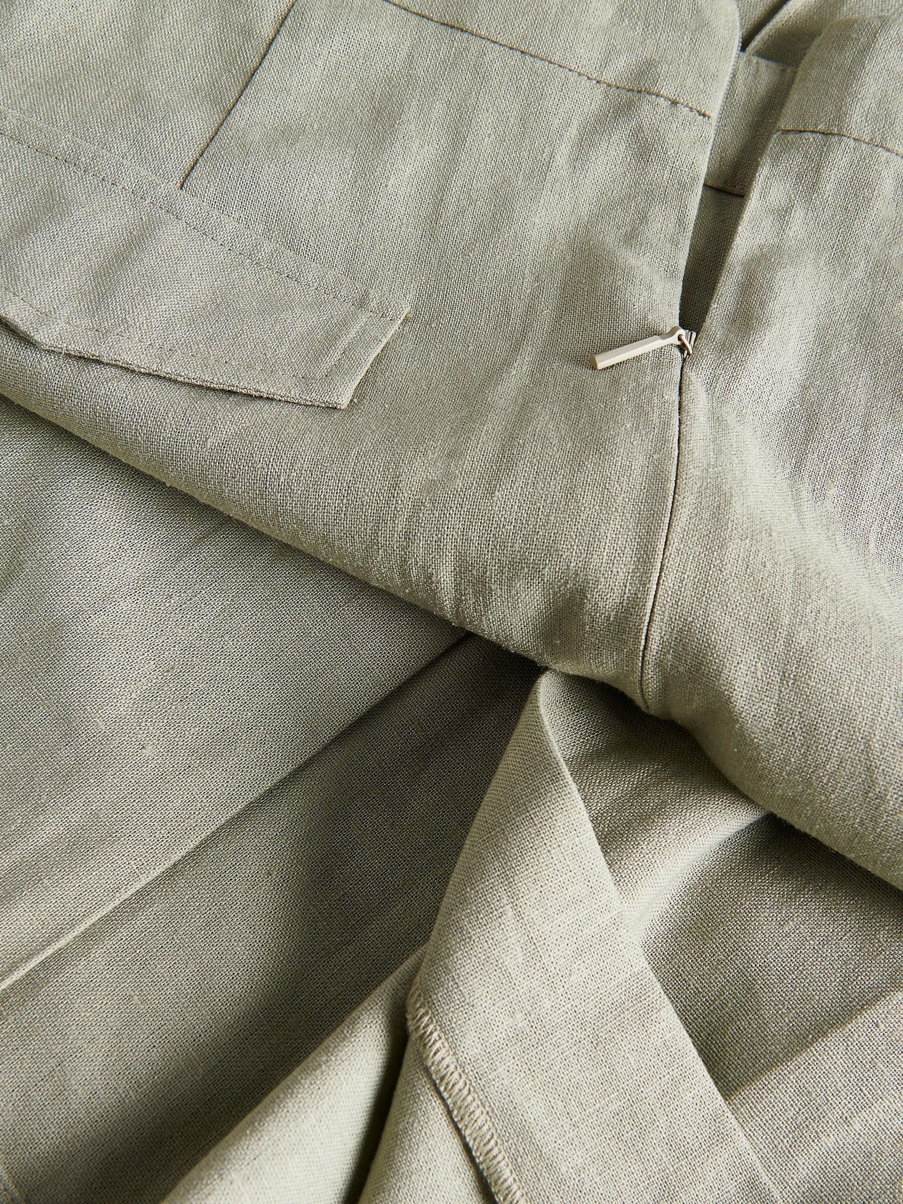 Green Linen Blend Midi Skirt, , large image number 5