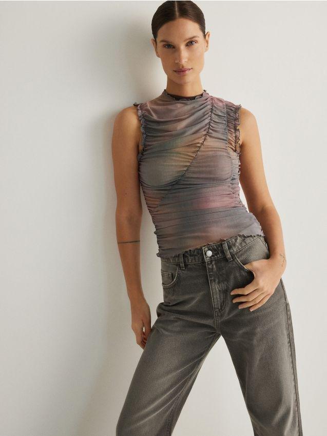 Multicolour Blouse With Drape Detail, , large image number 0