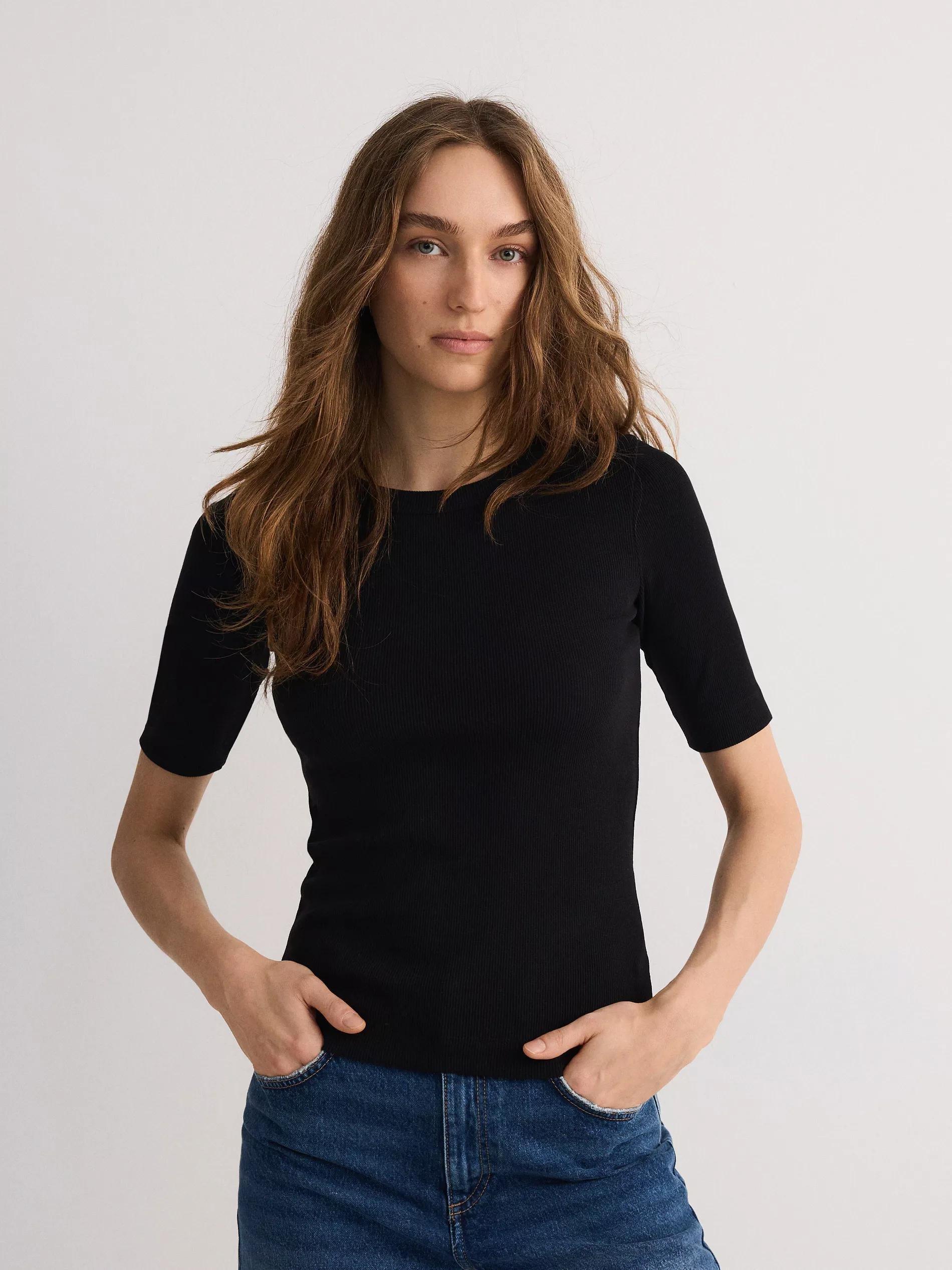 Black Slim Fit T-Shirt, , large image number 1